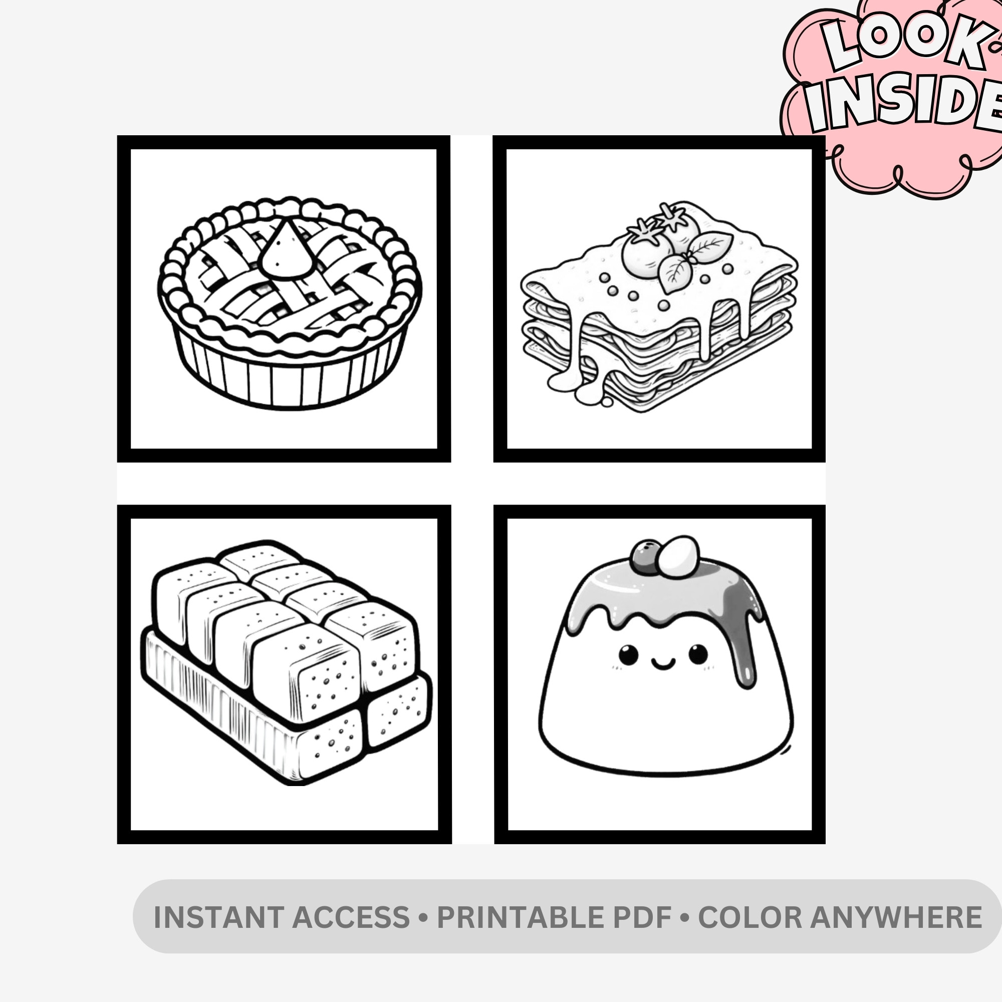 Food & Snacks: Delicious Adventures Coloring Book – Bold & Easy Comfort Food Designs - Image 2