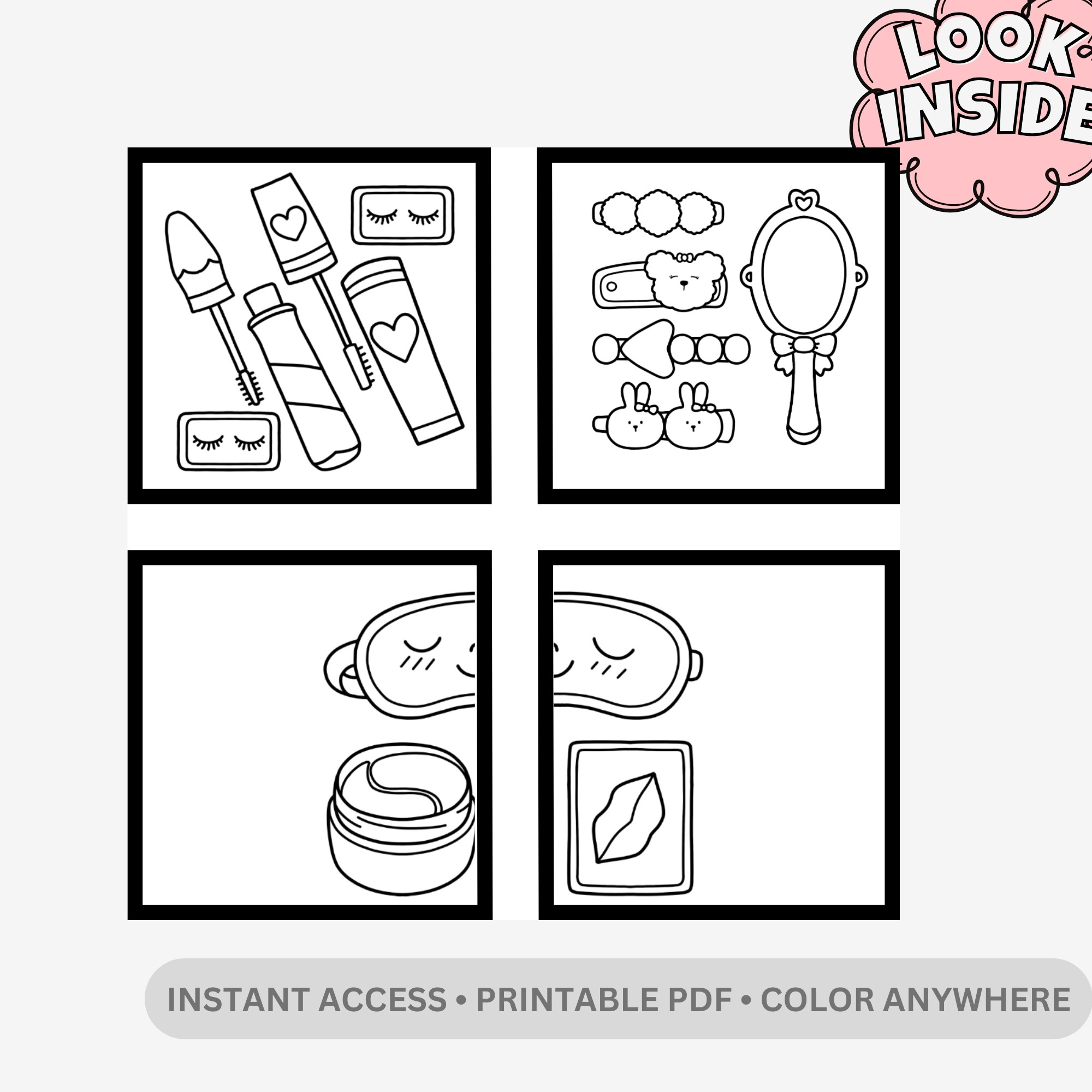 Beauty Stuff: Glamour & Self-Care Coloring Book – 41 Pages of Bold & Easy Cosmetics, Fashion & Relaxation Designs - Image 2
