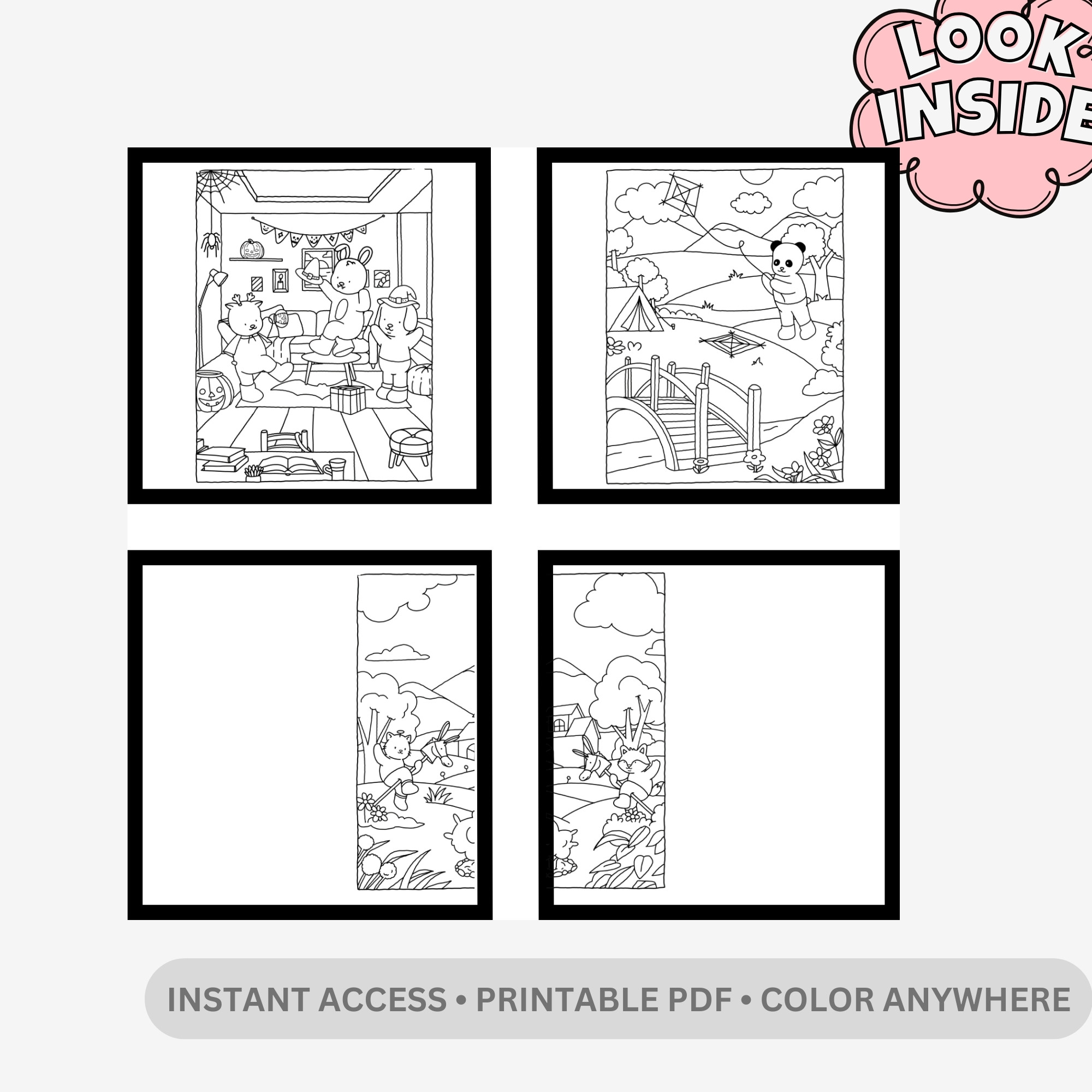 Browmies: A Journey of Calmness – 34 Pages of Bold & Easy Kawaii Coloring Scenes for Total Relaxation - Image 2