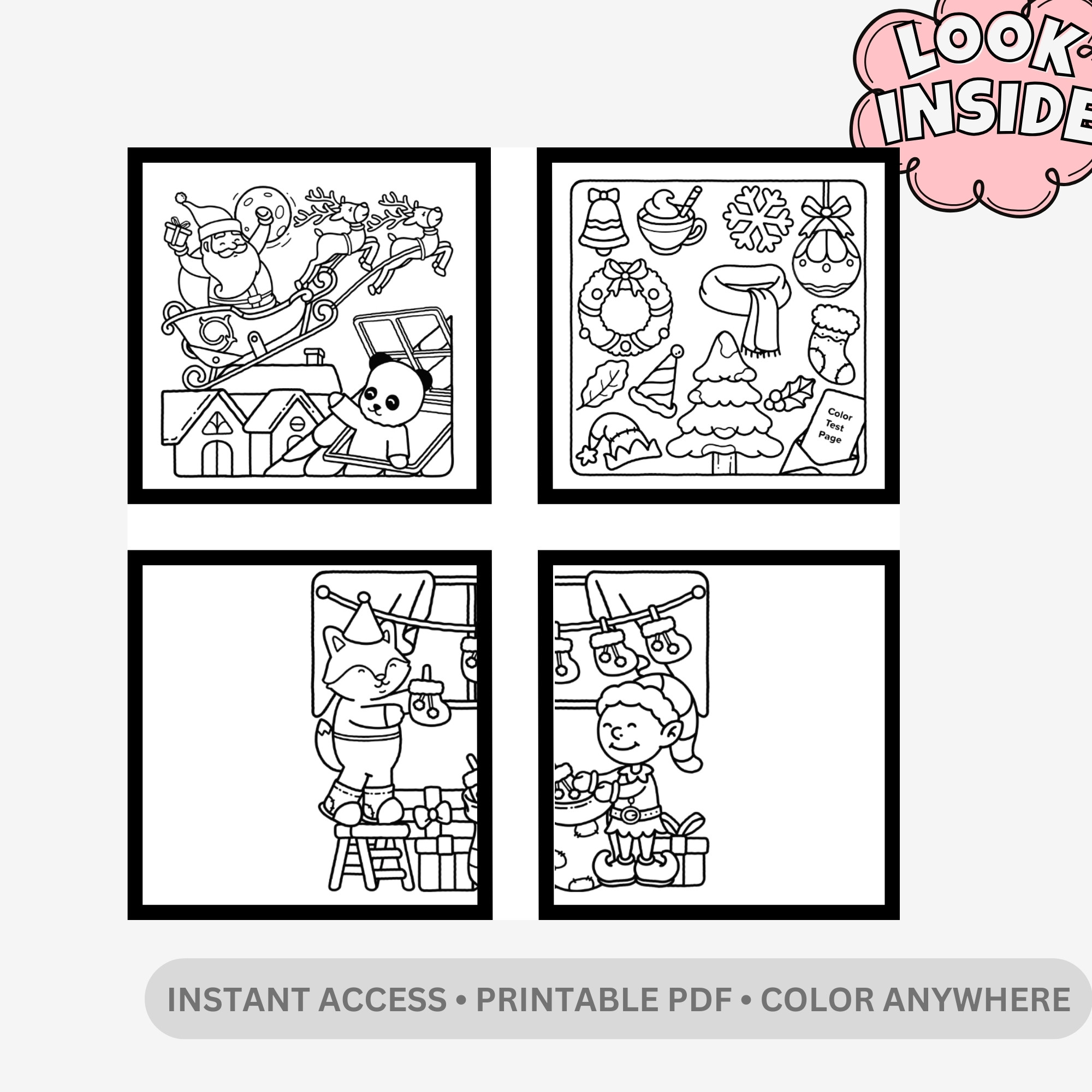 Browmies Cozy Christmas Vibe: Winter Wonderland Coloring Book – 34 Pages of Bold & Easy Kawaii Holiday Scenes - Image 2
