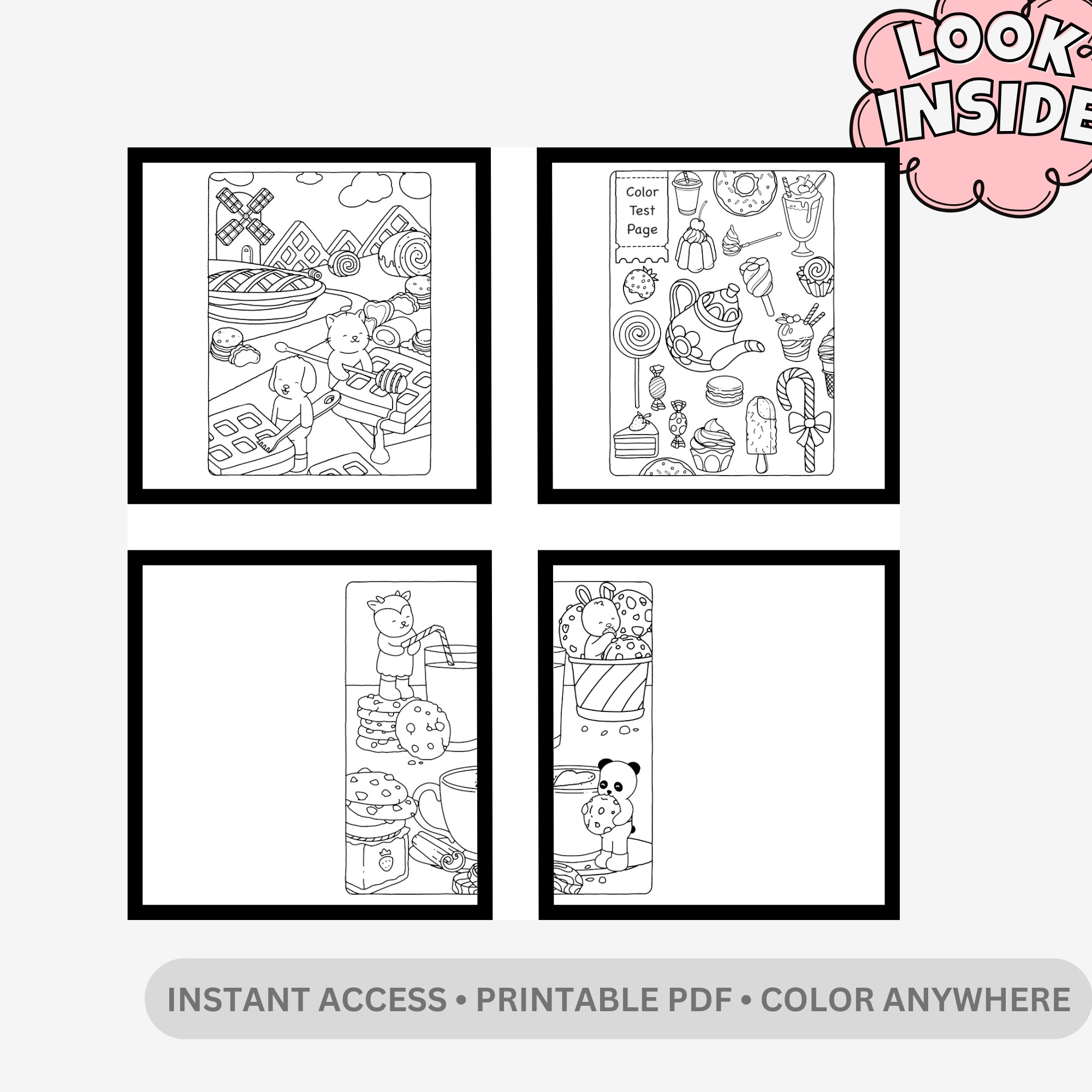 Browmies Dessert Wonderland: Sweet Treats & Candy Dreams – 30 Pages of Bold & Easy Kawaii Dessert Designs - Image 2