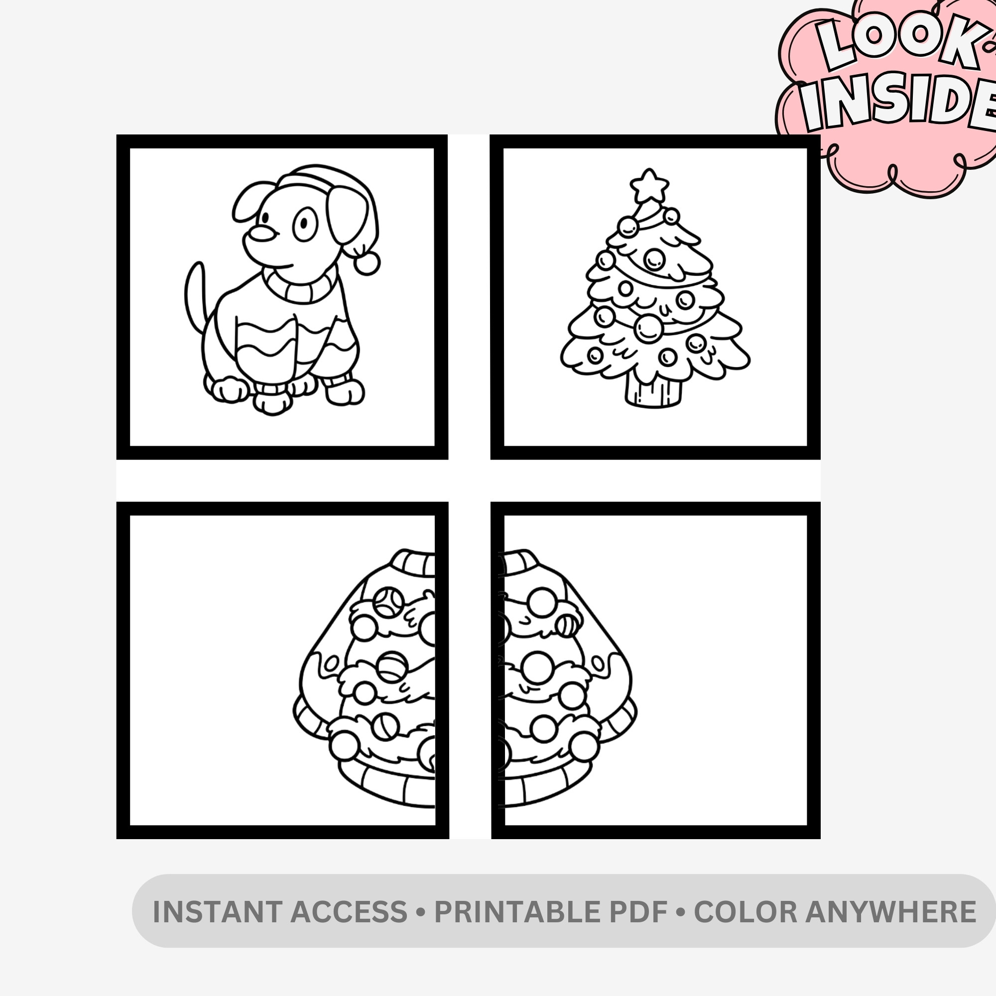 Christmas Bold & Easy - 53 Pages of Jumbo Kawaii Holiday Scenes & Cozy Winter Art - Image 2