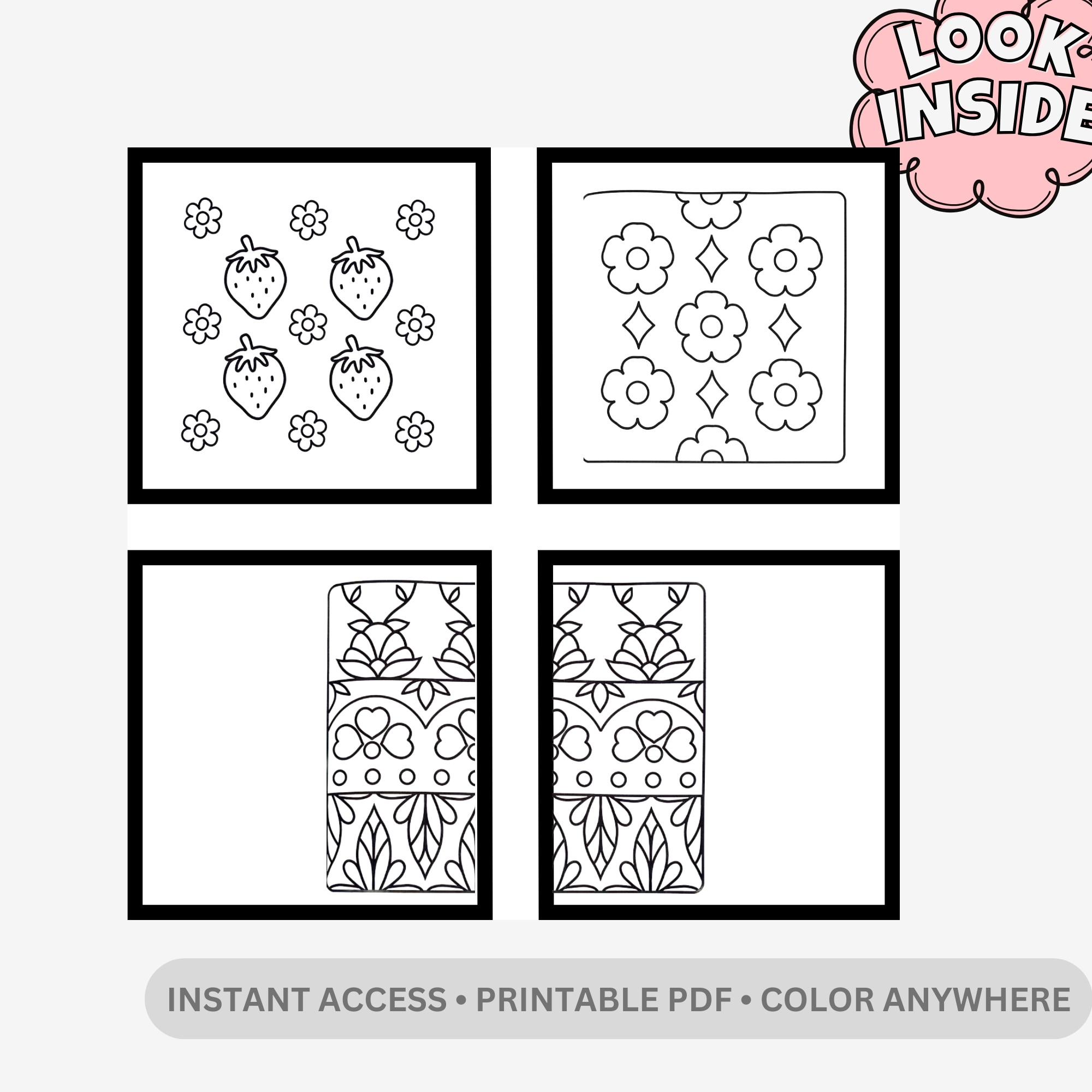 Comfy Patterns: Cozy Mandalas & Simple Aesthetic Textures – 51 Pages of Jumbo Bold & Easy Kawaii Pattern Designs - Image 2