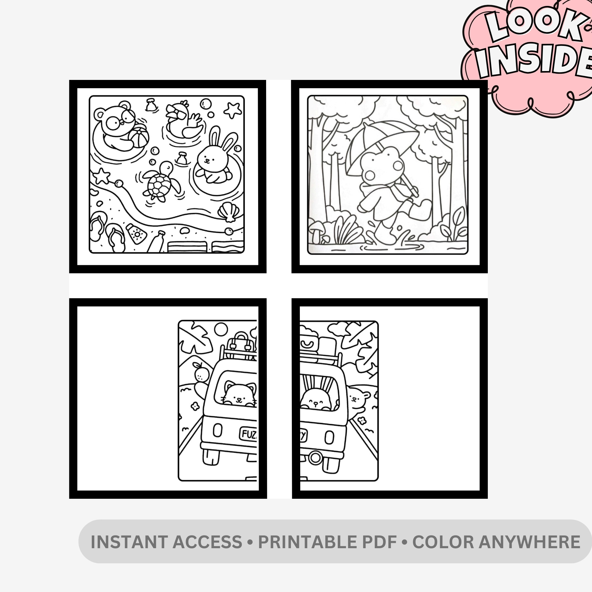 My Fuzzy Buddies: Comfy & Adorable Coloring Book – Bold & Easy Kawaii Designs - Image 2