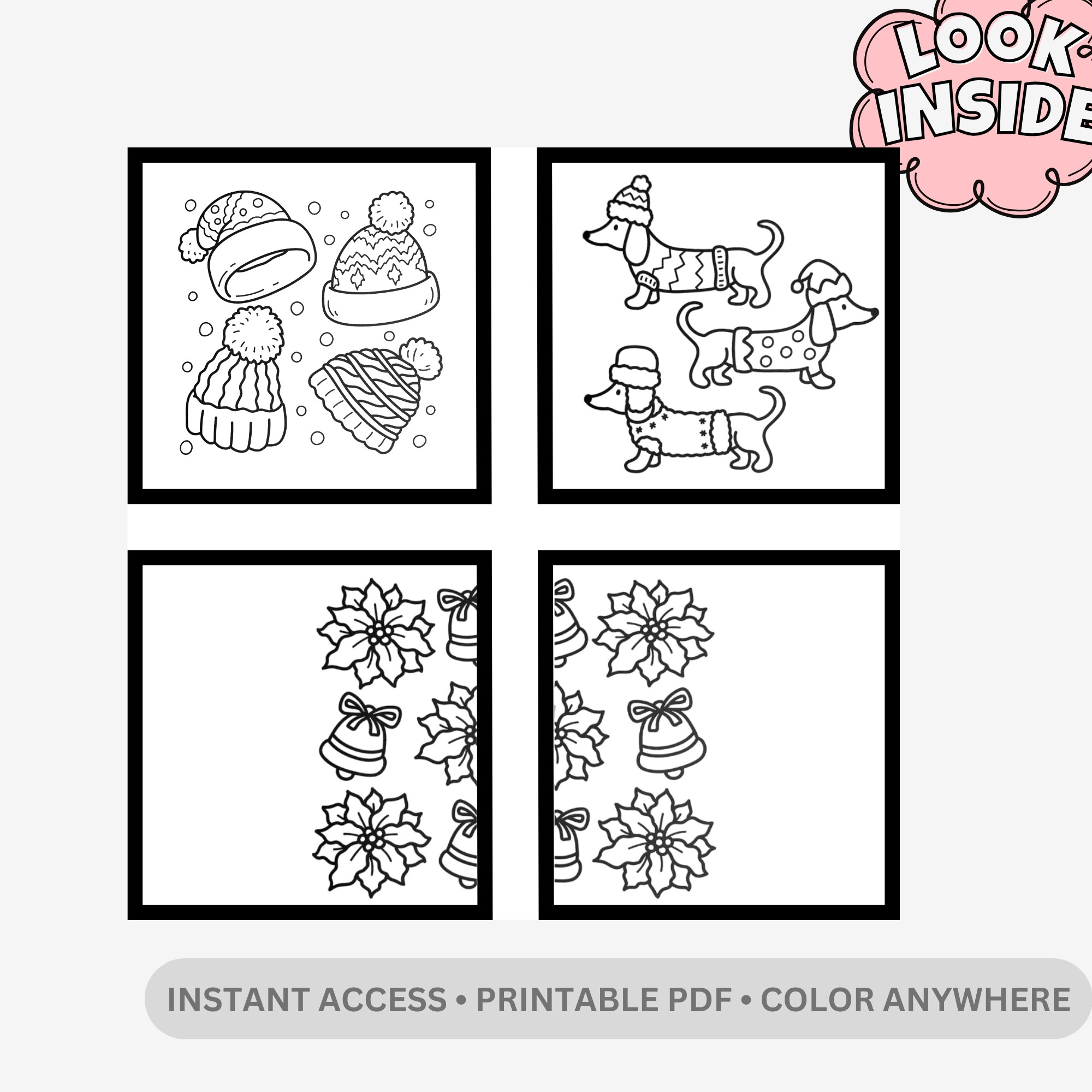 Cozy Christmas Patterns: Festive Holiday Textures – 40 Pages of Bold & Easy Kawaii Winter Ornament Designs - Image 2