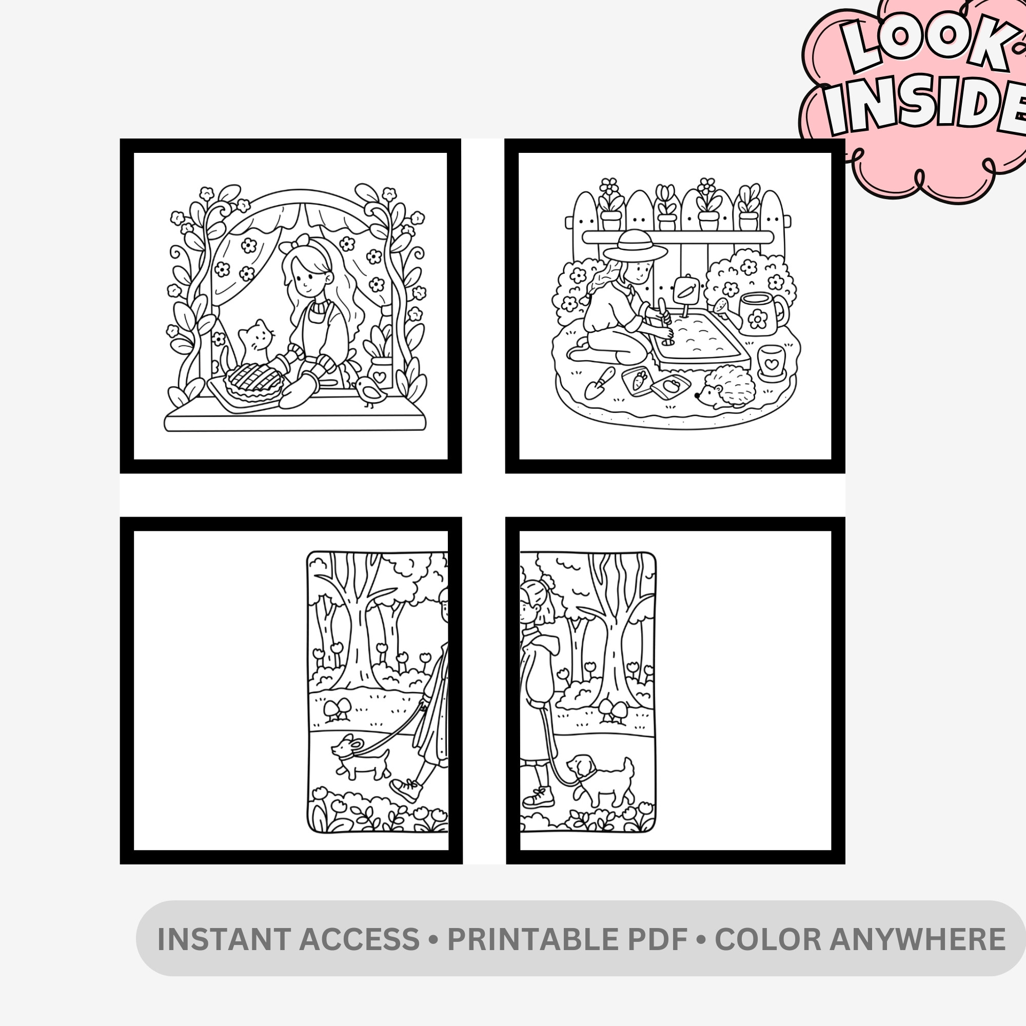 Cozy Girl Life: Sweet Moments & Daily Joy – 31 Pages of Bold & Easy Kawaii Lifestyle Art - Image 2
