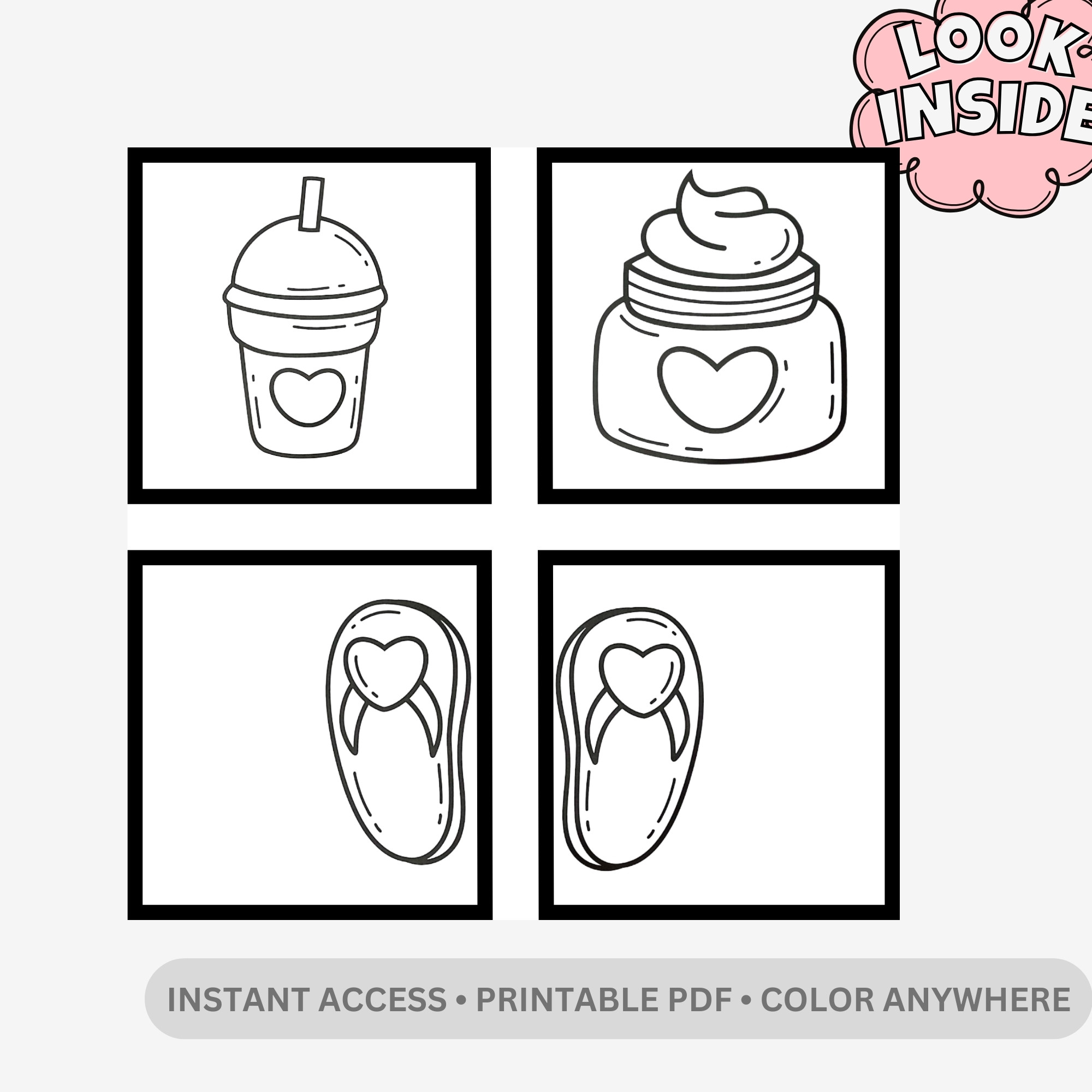 Cute & Pretty: 50 Bold & Easy Aesthetic Coloring Pages – Kawaii Lifestyle & Daily Essentials for Adults & Teens - Image 2