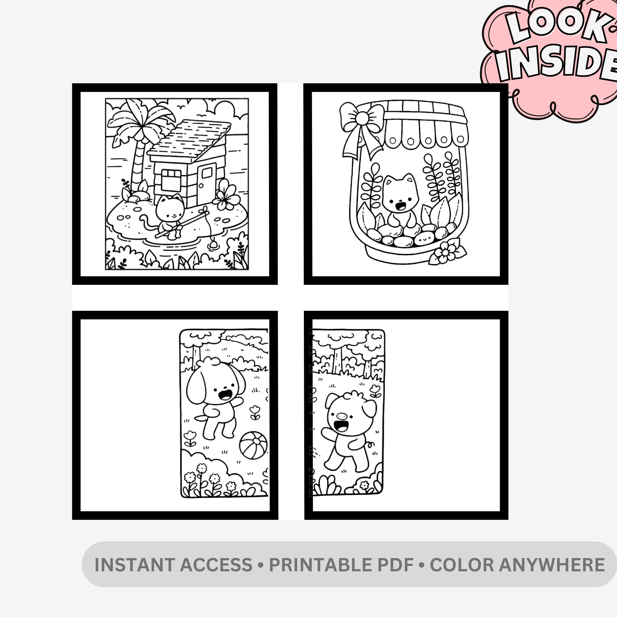 Cozy Little Village : Cute & Easy Neighborhood Coloring Book – Bold & Easy Aesthetic Homes - Image 2