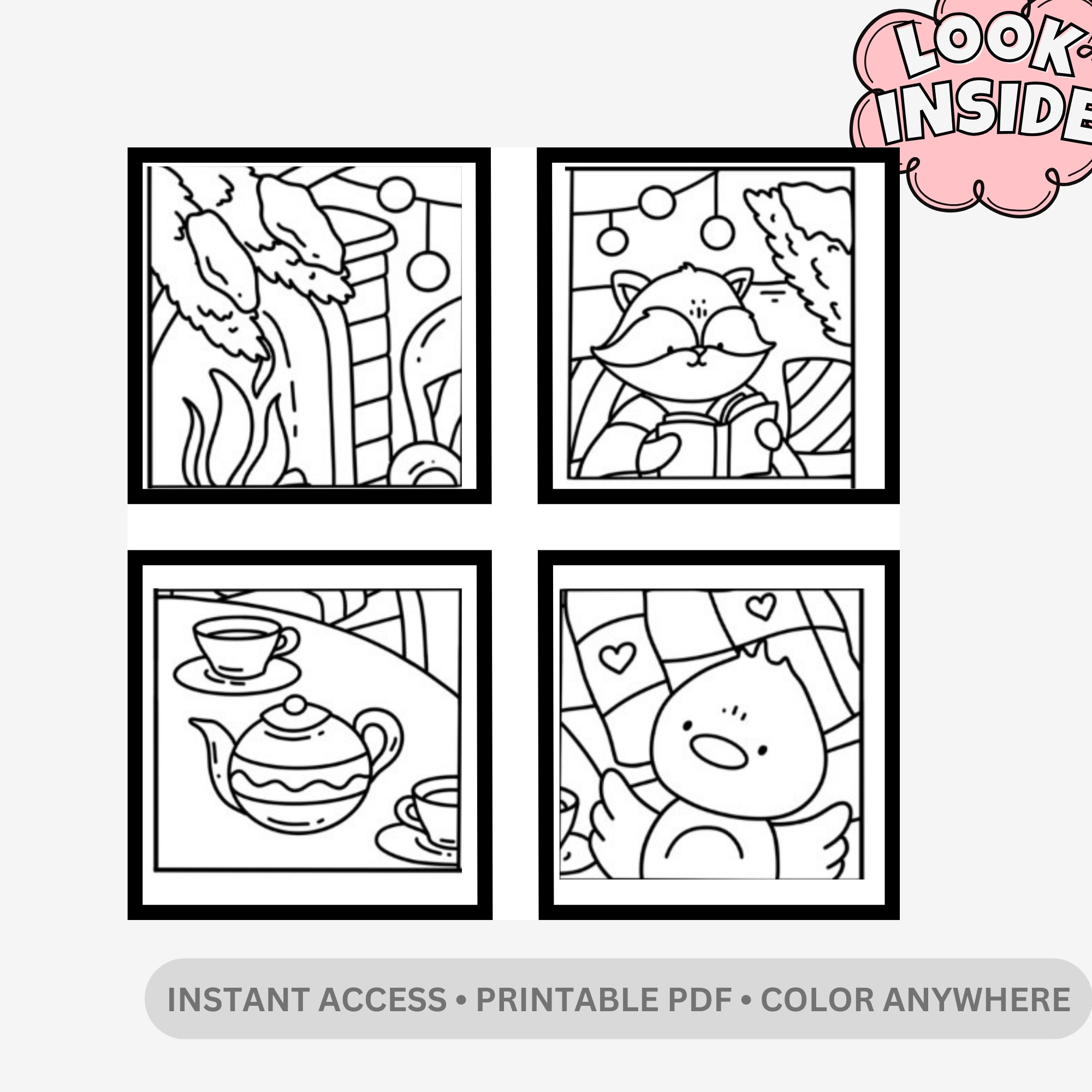 Winter Hygge: Cozy Moments Coloring Book – Bold & Easy Winter Aesthetic - Image 2