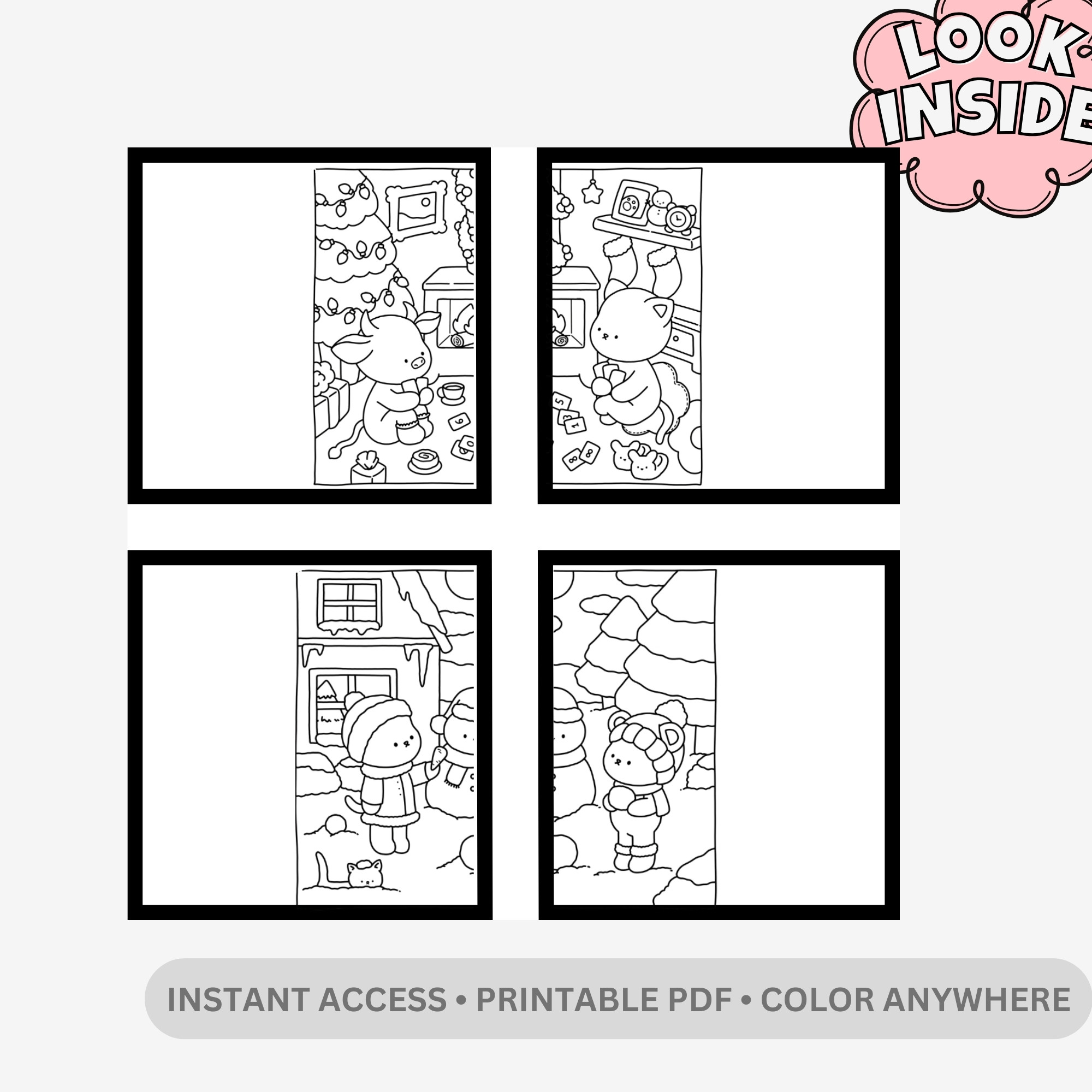 Winter Berries: Aesthetic Nature Coloring Book – Bold & Easy Winter Botanical Designs - Image 2