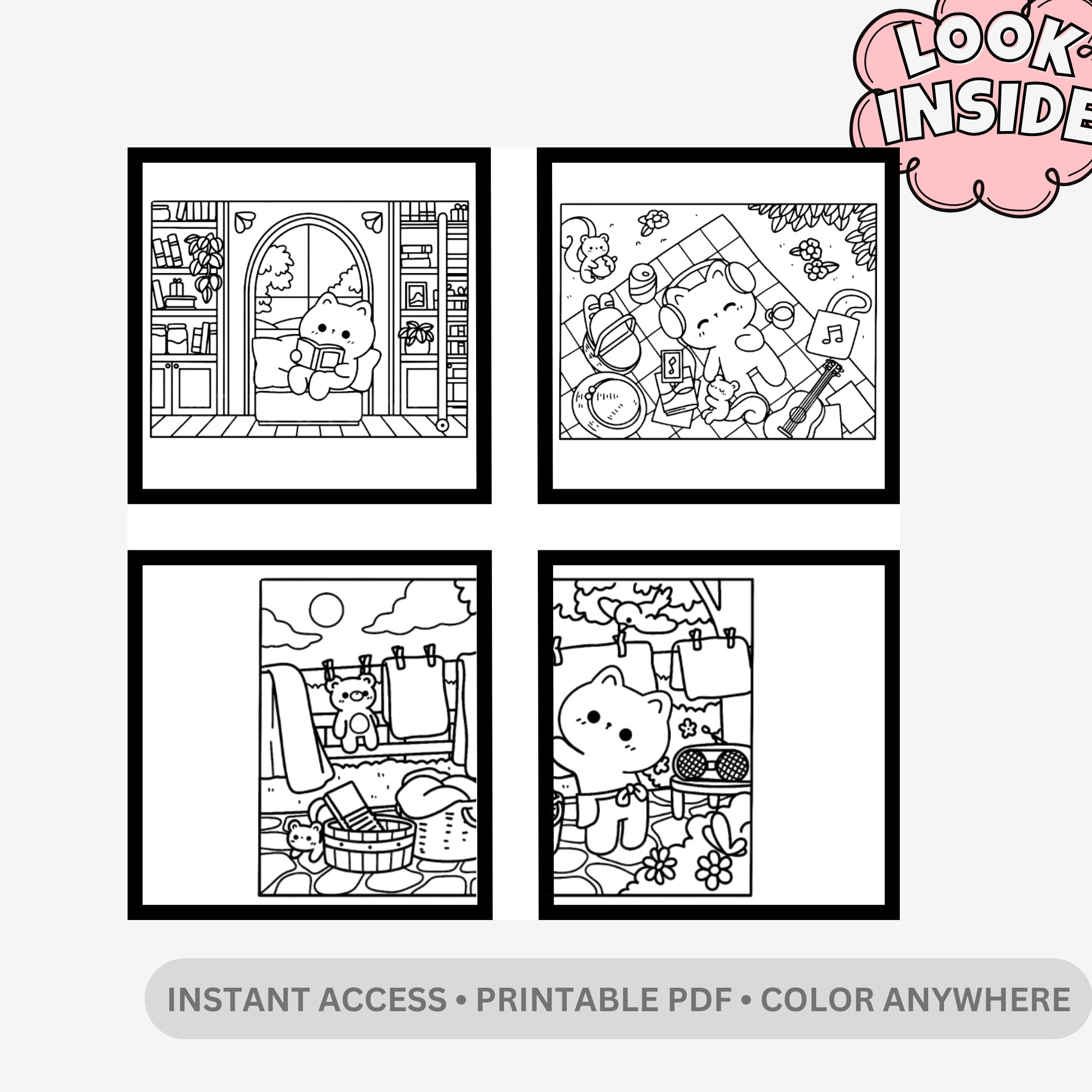 Kawaii Cozy: Super Cute Adventures Coloring Book – Bold & Easy Designs for Ultimate Relaxation - Image 2
