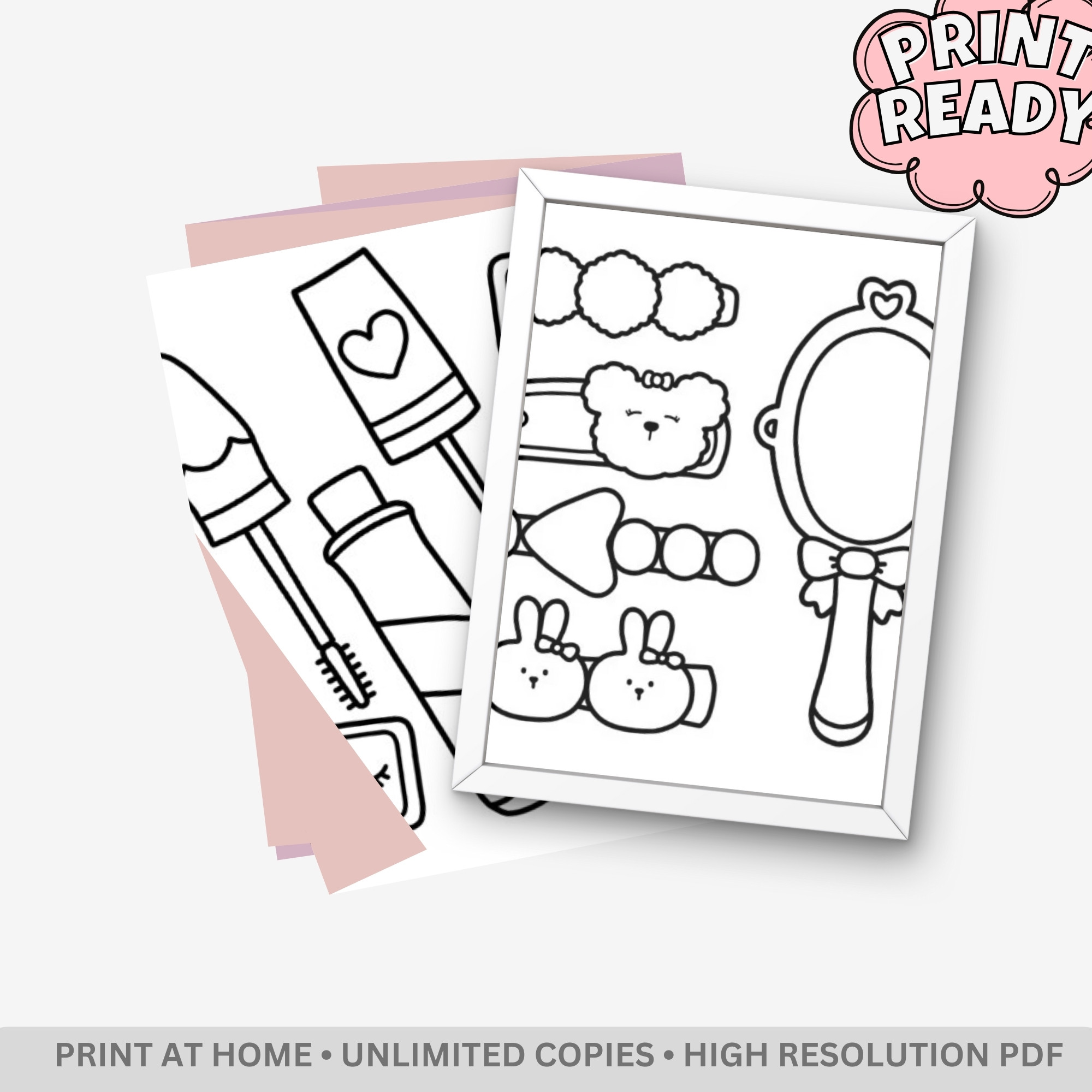 Beauty Stuff: Glamour & Self-Care Coloring Book – 41 Pages of Bold & Easy Cosmetics, Fashion & Relaxation Designs - Image 4