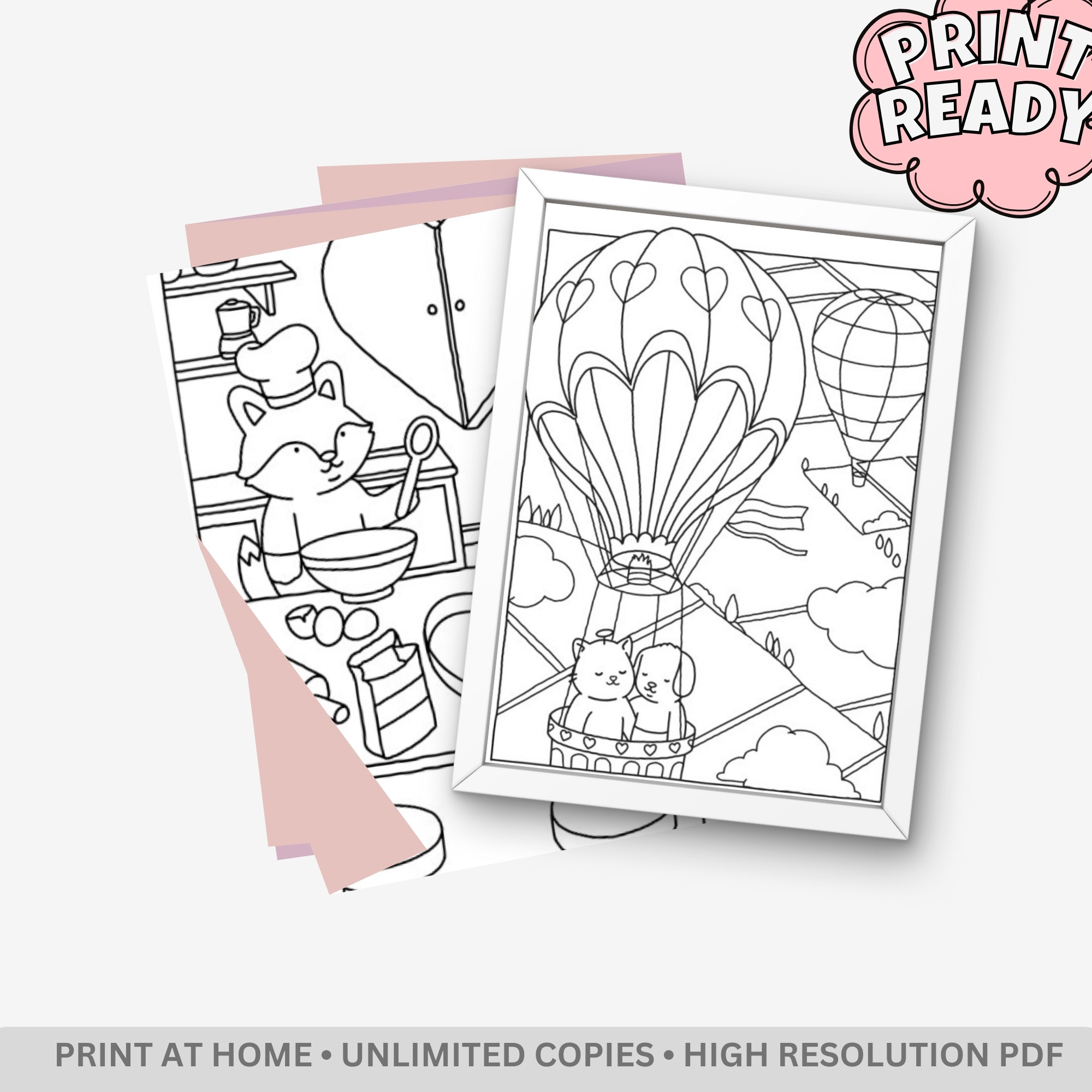 Browmies Valentines: Color Your Way To Love – 30 Pages of Bold & Easy Kawaii Love & Romance Scenes - Image 4
