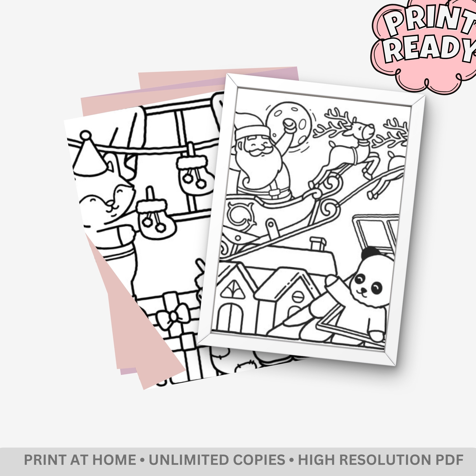 Browmies Cozy Christmas Vibe: Winter Wonderland Coloring Book – 34 Pages of Bold & Easy Kawaii Holiday Scenes - Image 4
