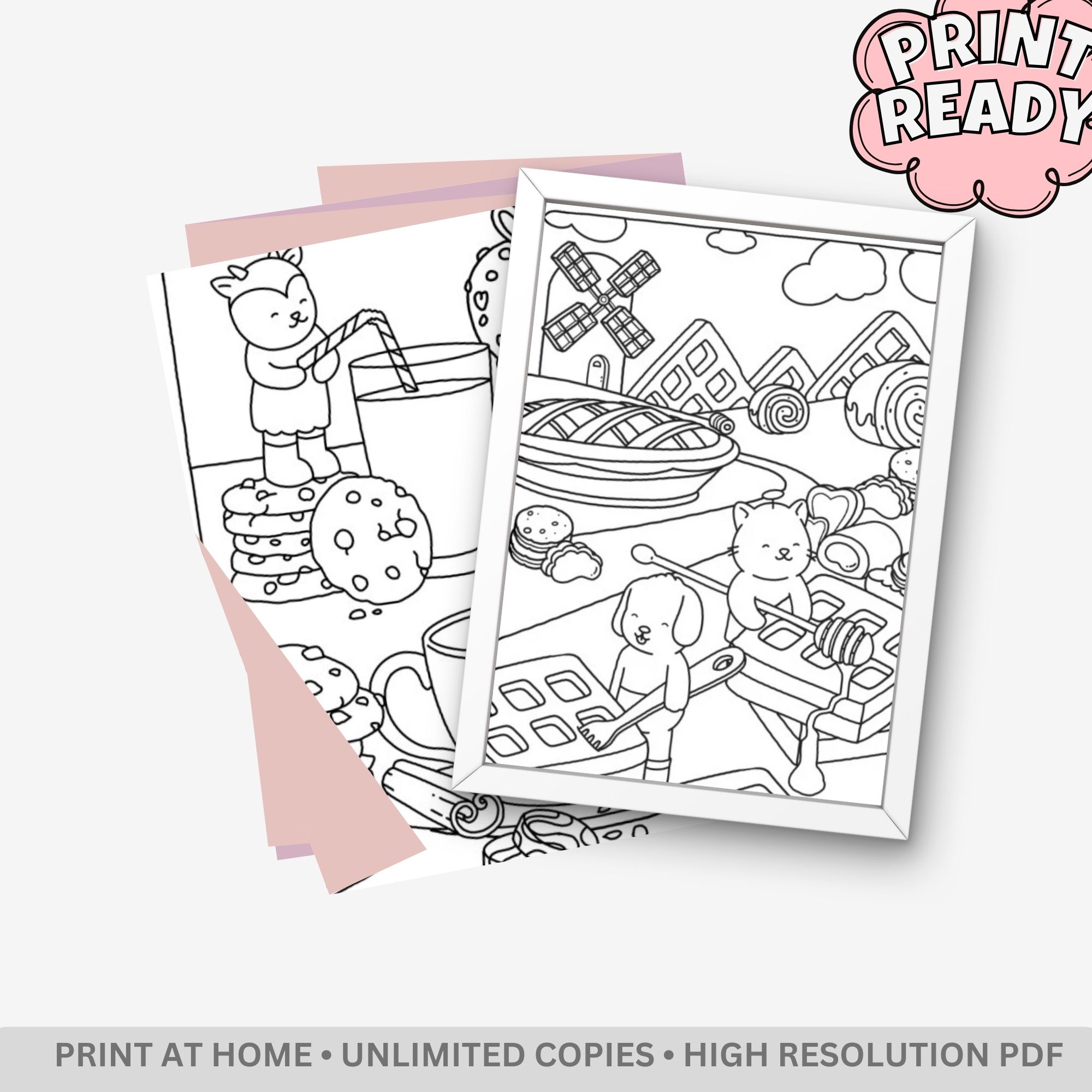 Browmies Dessert Wonderland: Sweet Treats & Candy Dreams – 30 Pages of Bold & Easy Kawaii Dessert Designs - Image 4