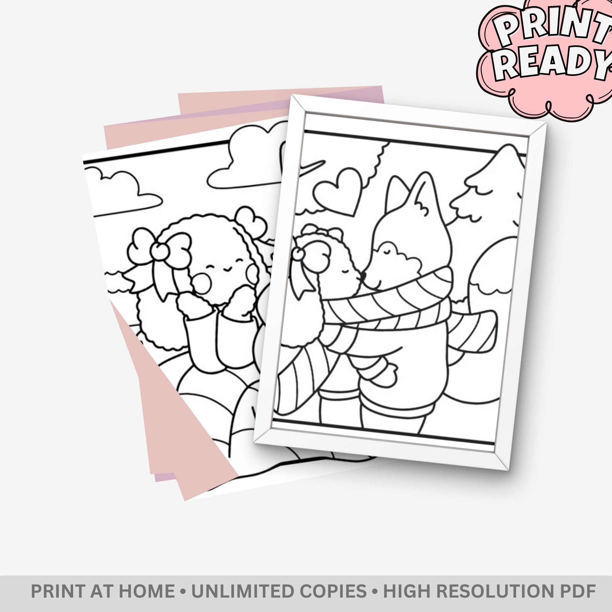 Adorable Pets & Hearts Coloring Book: Cute & Romantic Animal Couples Coloring Book – Bold & Easy Designs - Image 4