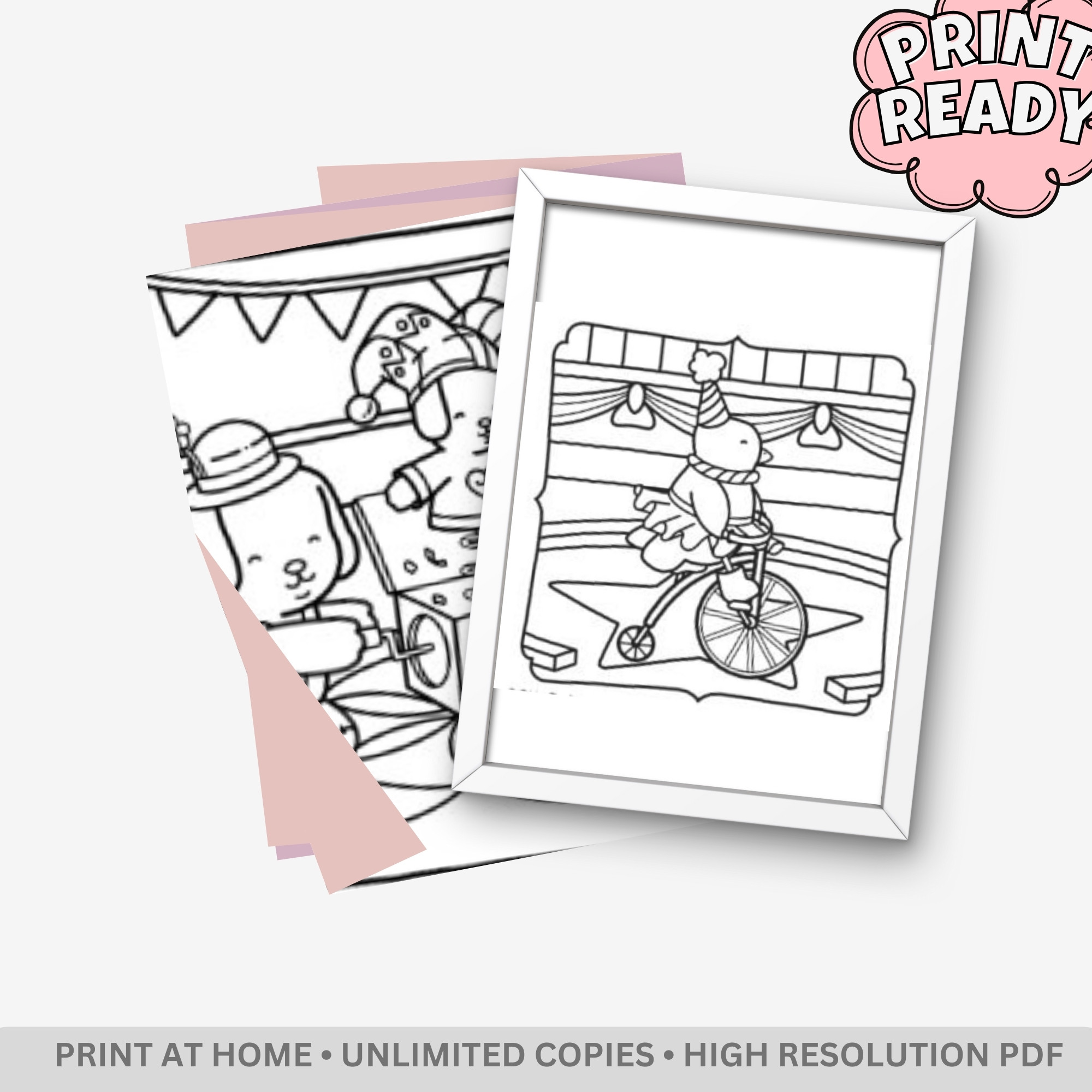 Browmies Circus Spectacle: Magical Show & Fun Fair – 16 Pages (32 Unique Mini Designs) of Bold & Easy Kawaii Circus Art - Image 4