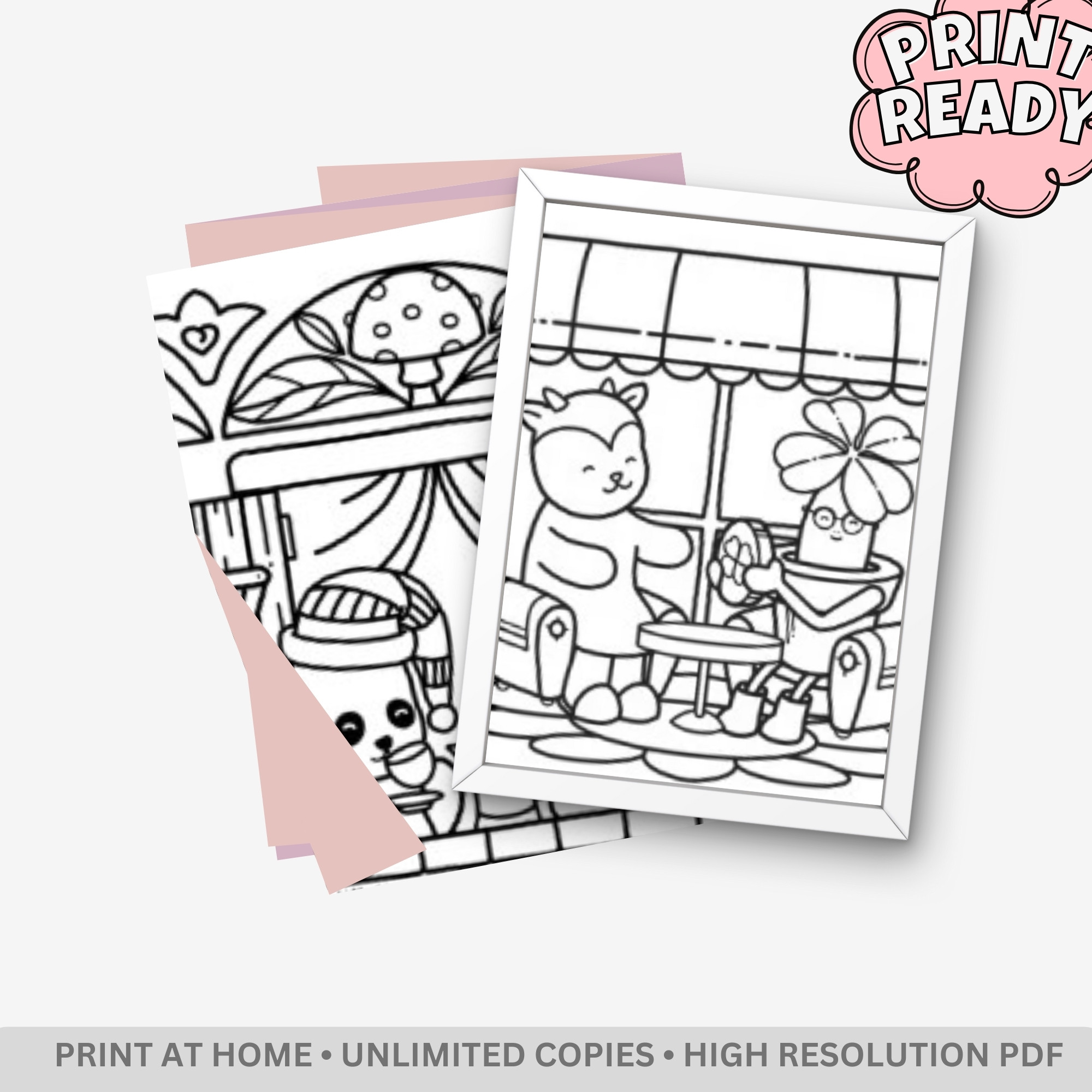 Browmies Serene Nature: Peaceful Forests & Garden Dreams – 16 Pages (32 Unique Mini Designs) of Bold & Easy Kawaii Nature Art - Image 4