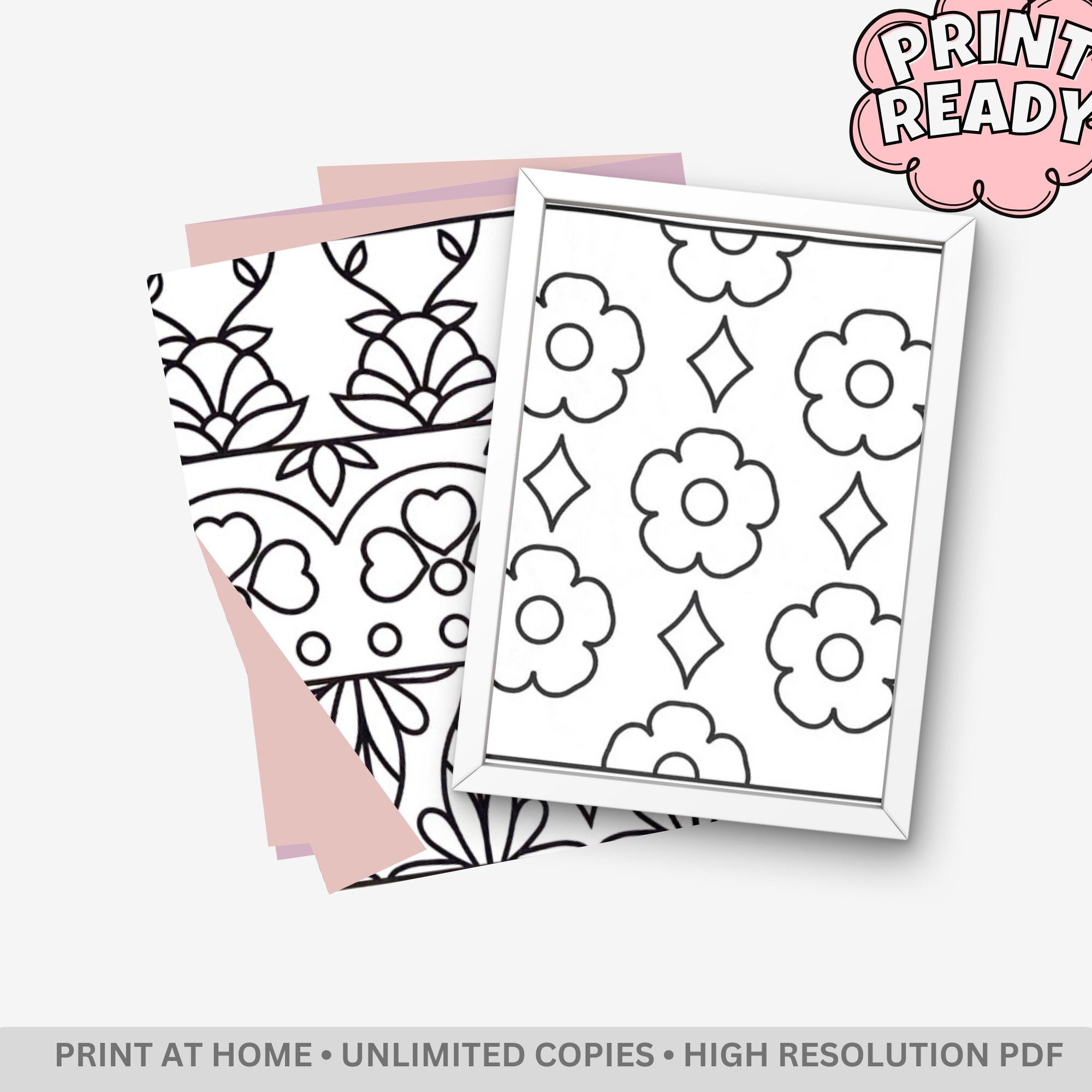 Comfy Patterns: Cozy Mandalas & Simple Aesthetic Textures – 51 Pages of Jumbo Bold & Easy Kawaii Pattern Designs - Image 4