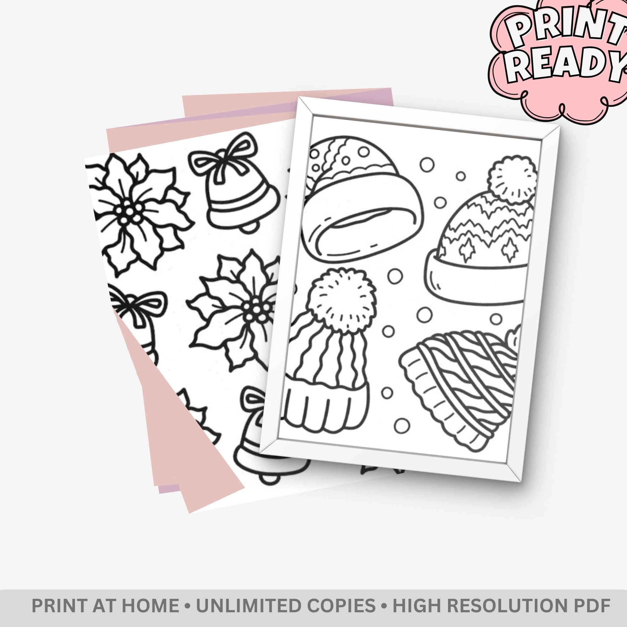 Cozy Christmas Patterns: Festive Holiday Textures – 40 Pages of Bold & Easy Kawaii Winter Ornament Designs - Image 4