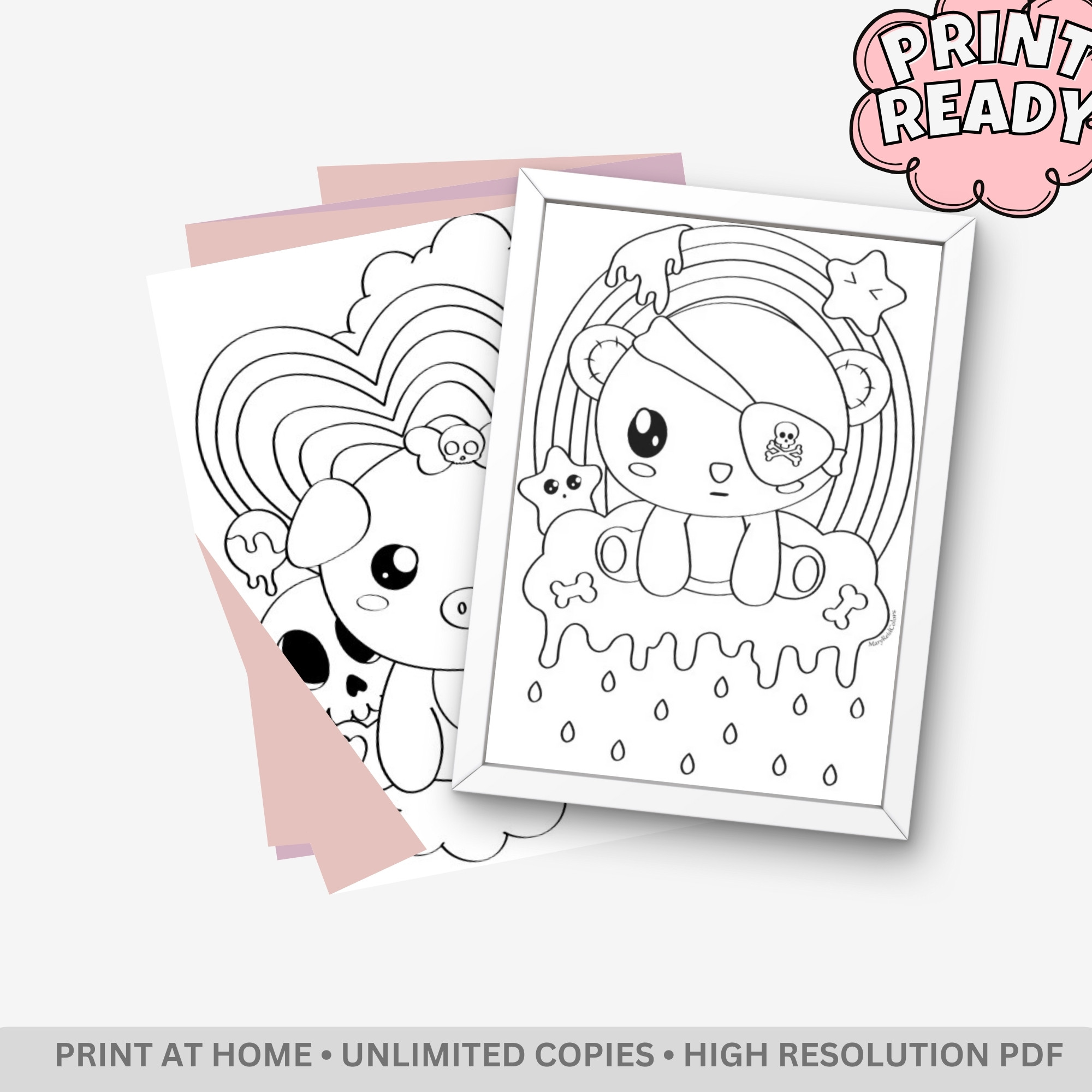 Creepy Cuties: Dark & Cute Aesthetic Coloring Book – 27 Pages of Bold & Easy Spooky Kawaii Creatures - Image 4