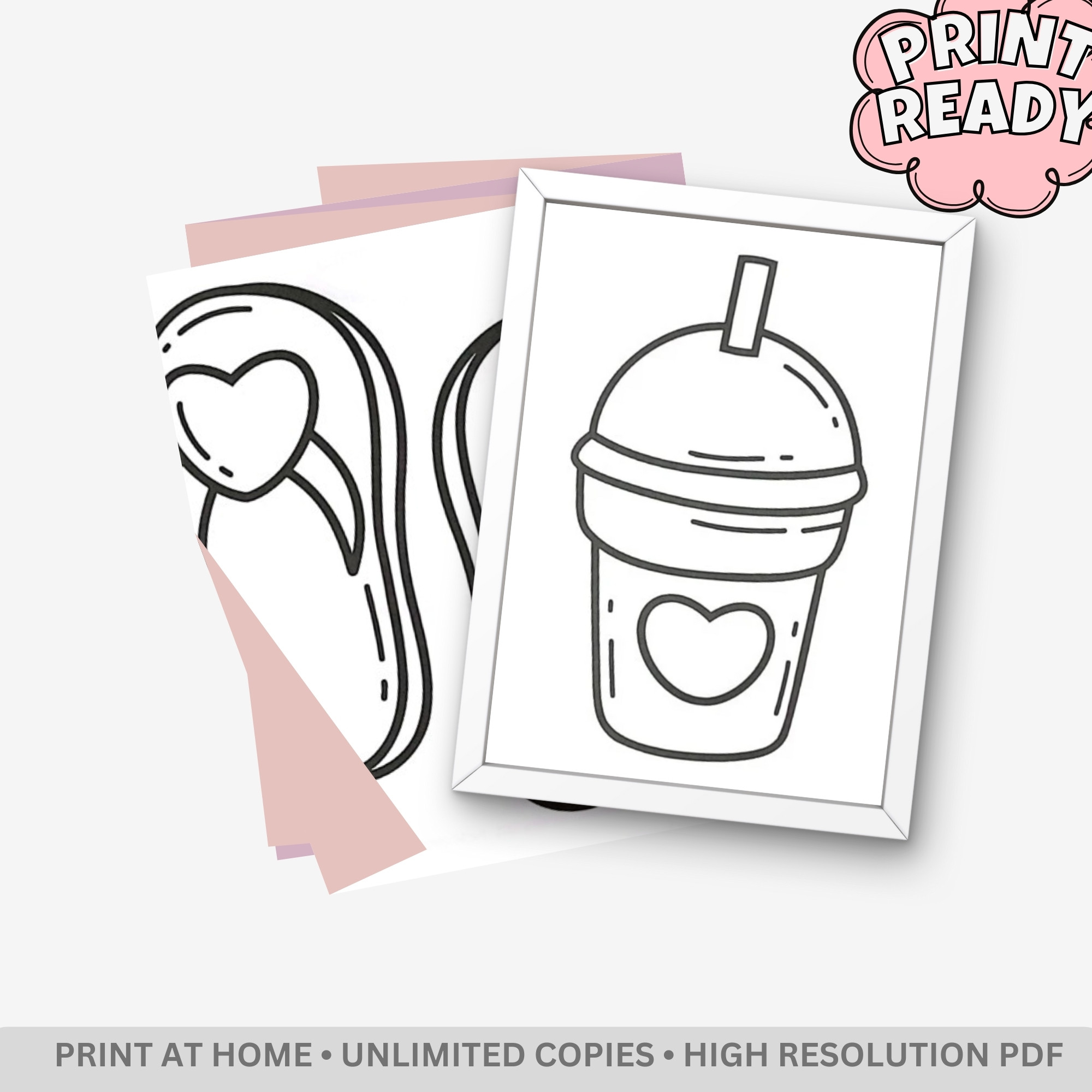 Cute & Pretty: 50 Bold & Easy Aesthetic Coloring Pages – Kawaii Lifestyle & Daily Essentials for Adults & Teens - Image 4