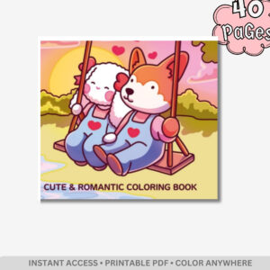 Adorable Pets & Hearts Coloring Book: Cute & Romantic Animal Couples Coloring Book – Bold & Easy Designs