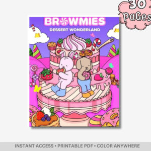 Browmies Dessert Wonderland: Sweet Treats & Candy Dreams – 30 Pages of Bold & Easy Kawaii Dessert Designs