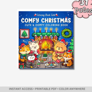 Comfy Christmas - Coloring Book Cafe: Cozy Winter Retreat – 31 Pages of Bold & Easy Kawaii Holiday Scenes