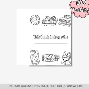 Comidas: Delicious Foodie Adventure – 50 Pages of Jumbo Bold & Easy Kawaii Snacks & Tasty Meals