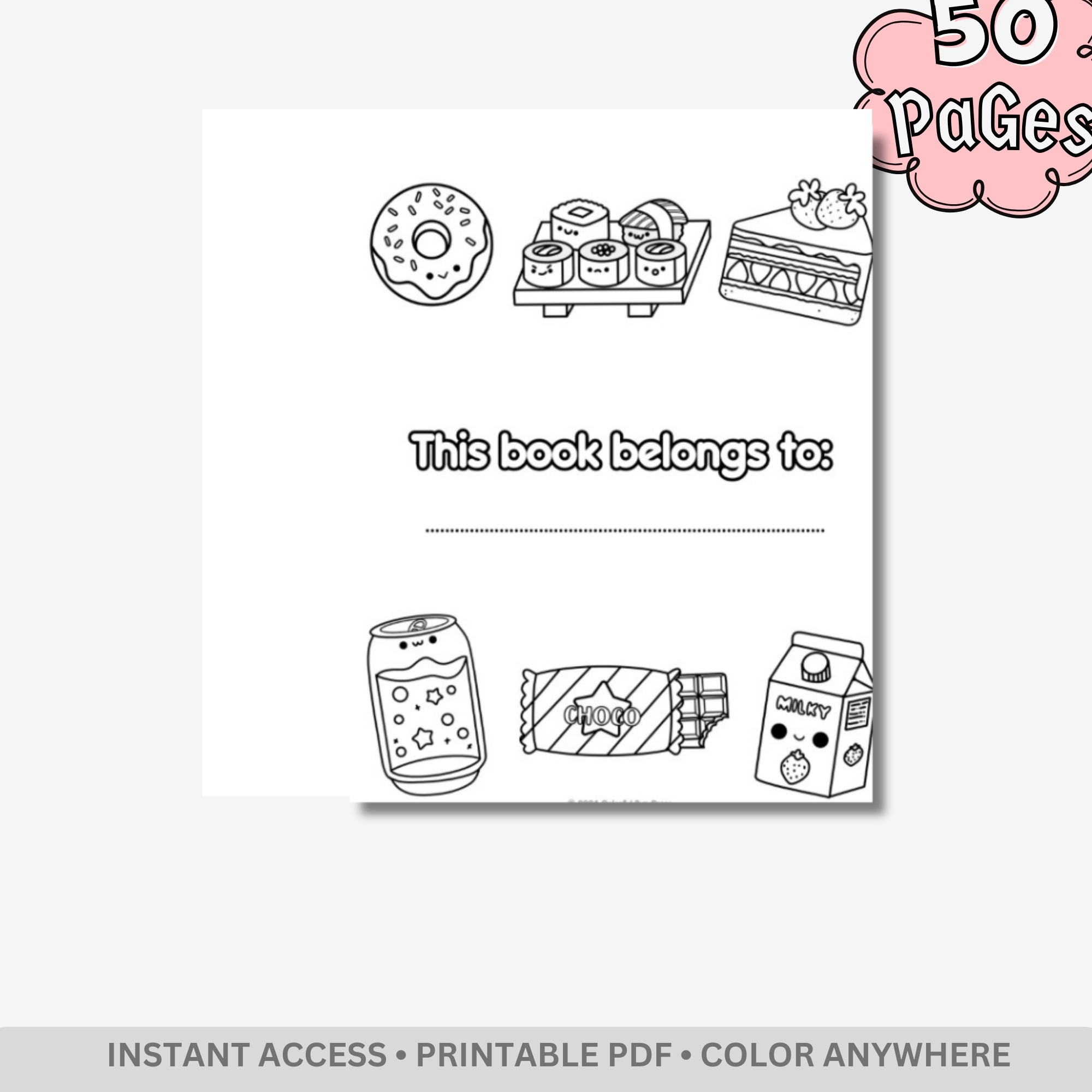 Comidas: Delicious Foodie Adventure – 50 Pages of Jumbo Bold & Easy Kawaii Snacks & Tasty Meals