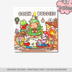 Cozy Buddies: Little Flower Adventures – 41 Pages of Bold & Easy Kawaii Animal Friends