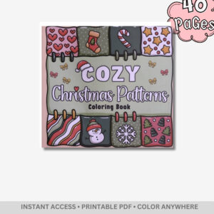 Cozy Christmas Patterns: Festive Holiday Textures – 40 Pages of Bold & Easy Kawaii Winter Ornament Designs