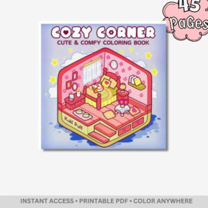 Cozy Corner: Sanctuary & Interior Retreat – 45 Pages of Jumbo Bold & Easy Kawaii Room Designs