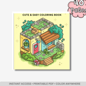 Cozy Little Village : Cute & Easy Neighborhood Coloring Book – Bold & Easy Aesthetic Homes