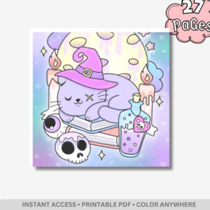 Creepy Cats: Dark & Cute Aesthetic Coloring Book – 27 Pages of Bold & Easy Spooky Kawaii Kitten Designs
