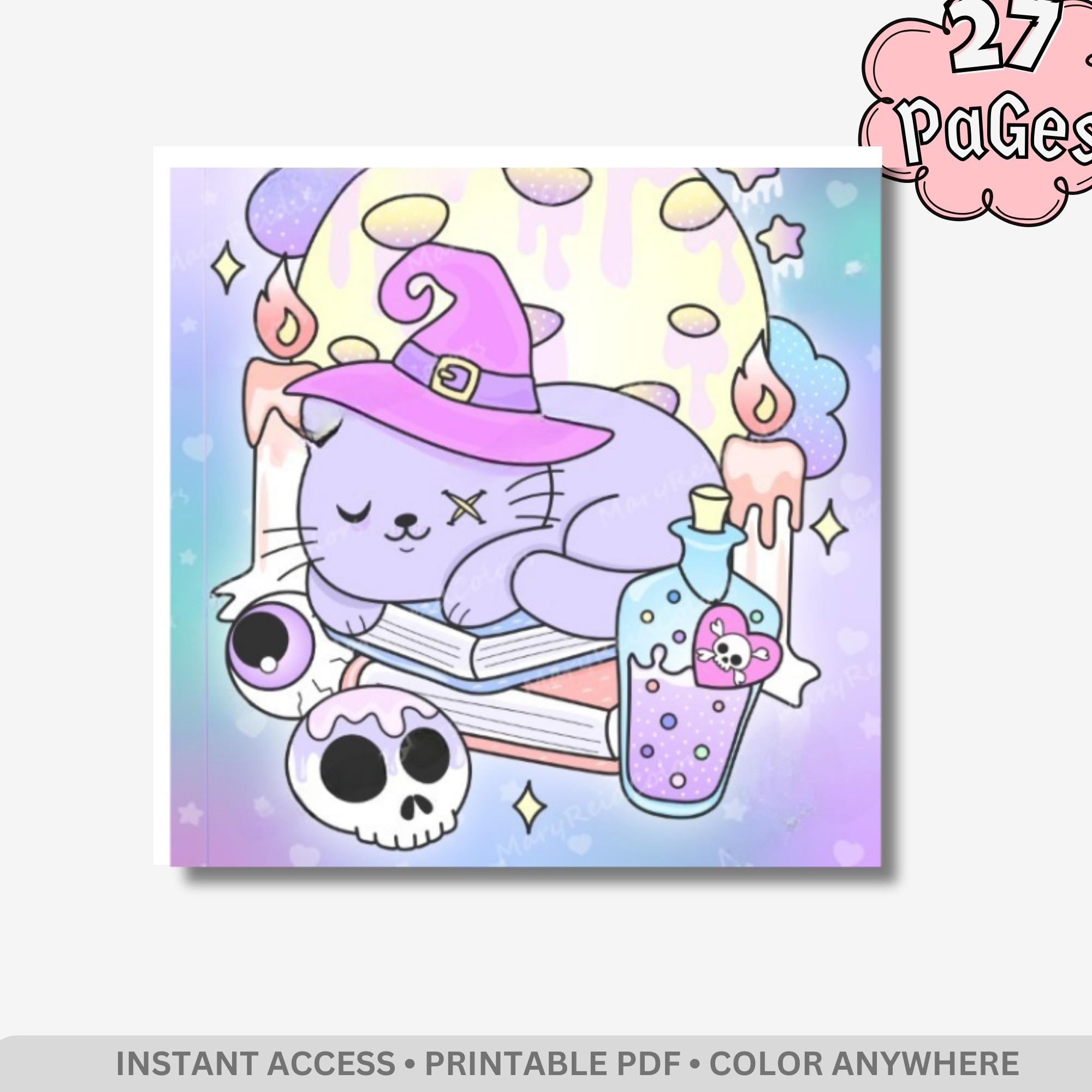 Creepy Cats: Dark & Cute Aesthetic Coloring Book – 27 Pages of Bold & Easy Spooky Kawaii Kitten Designs