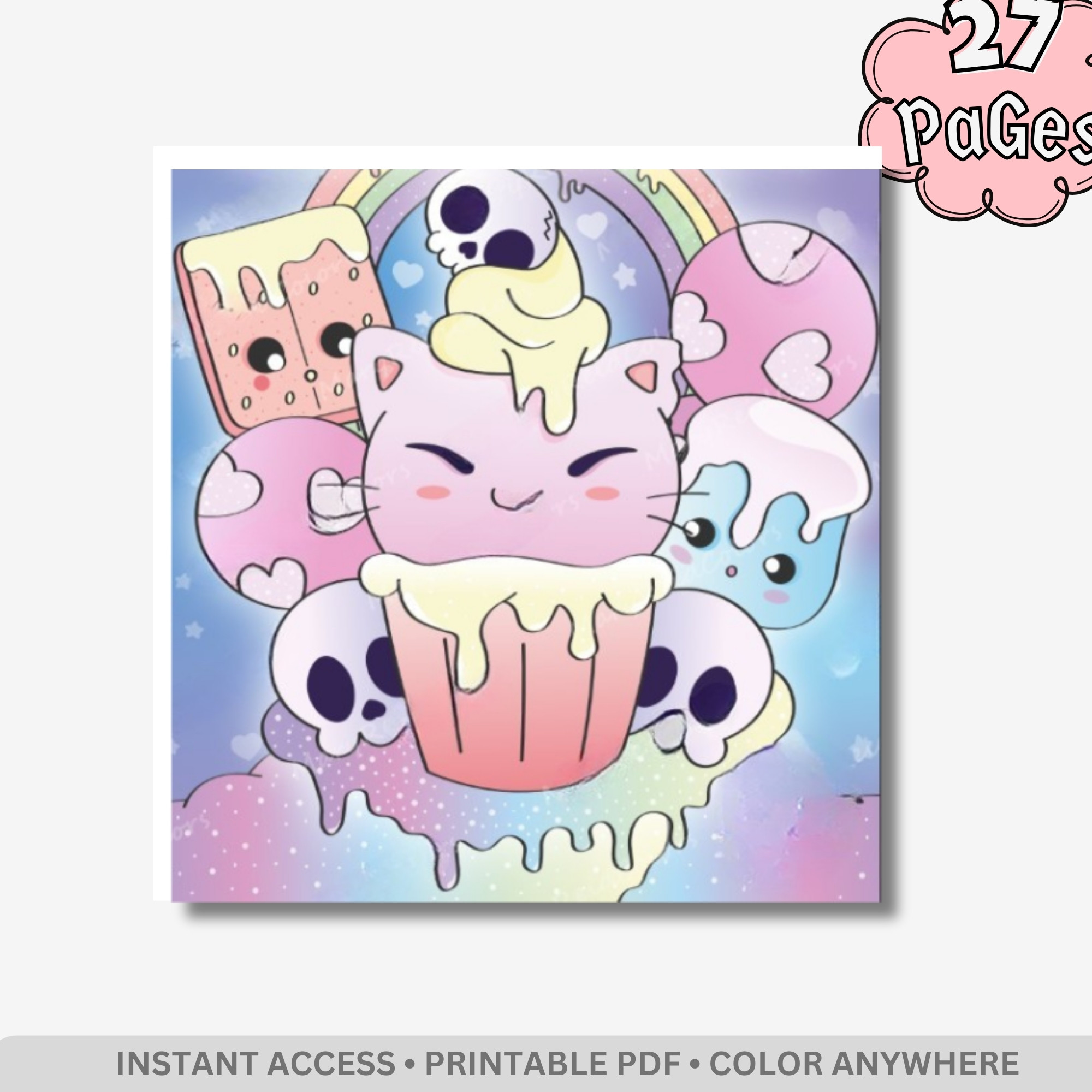 Creepy Cuties: Dark & Cute Aesthetic Coloring Book – 27 Pages of Bold & Easy Spooky Kawaii Creatures