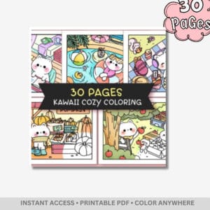 Kawaii Cozy: Super Cute Adventures Coloring Book – Bold & Easy Designs for Ultimate Relaxation