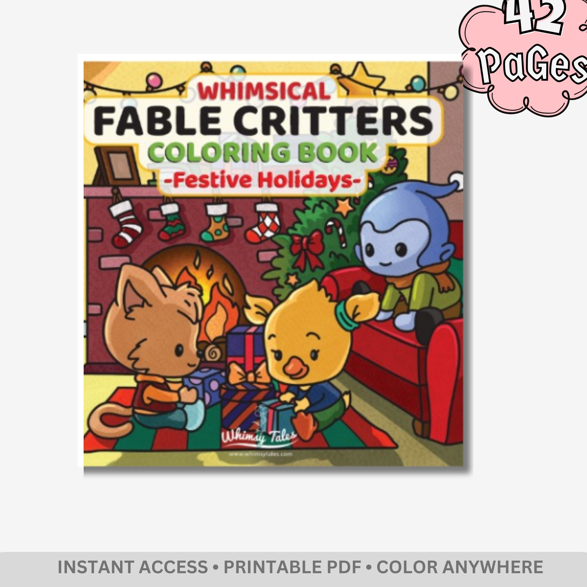 Whimsical Fable Critters: Festive Holidays Coloring Book – Bold & Easy Cozy Designs