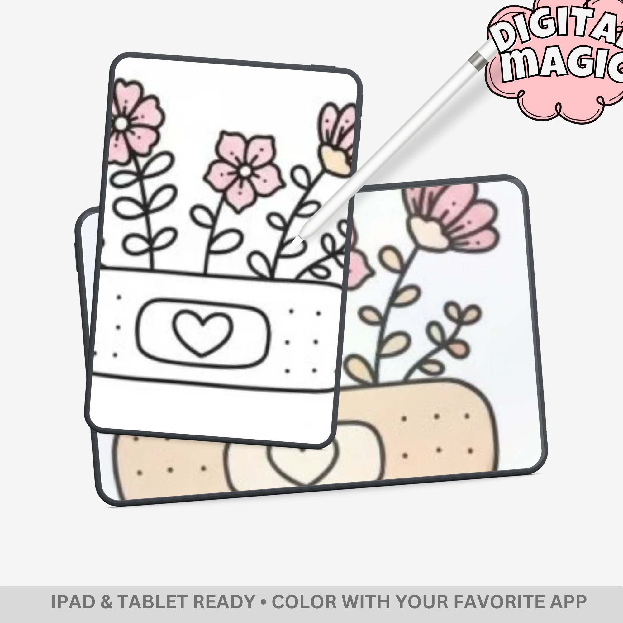 Stress Relief Coloring Book: Bold and Easy Designs for Adults and Kids, Simple Spooky Cute Aesthetic, Instant Digital PDF Download - Image 3