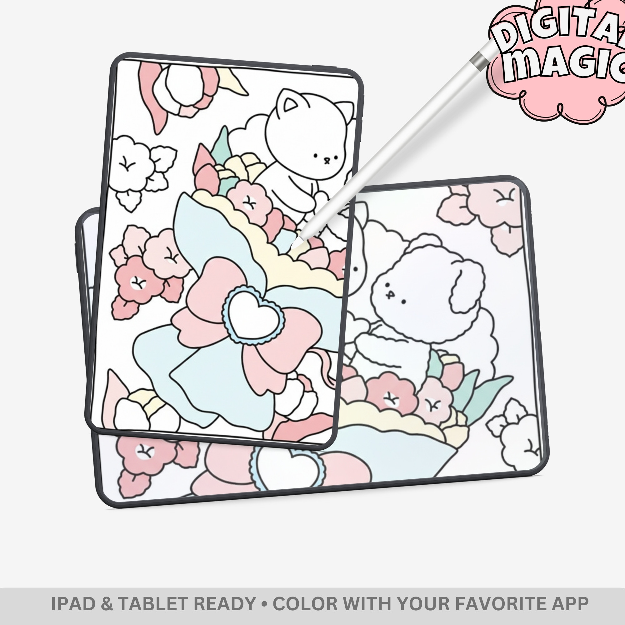 Berrie Coloring Volume 3: Sweet Carousel & Magical Adventures – 33 Pages of Bold & Easy Kawaii Designs - Image 3