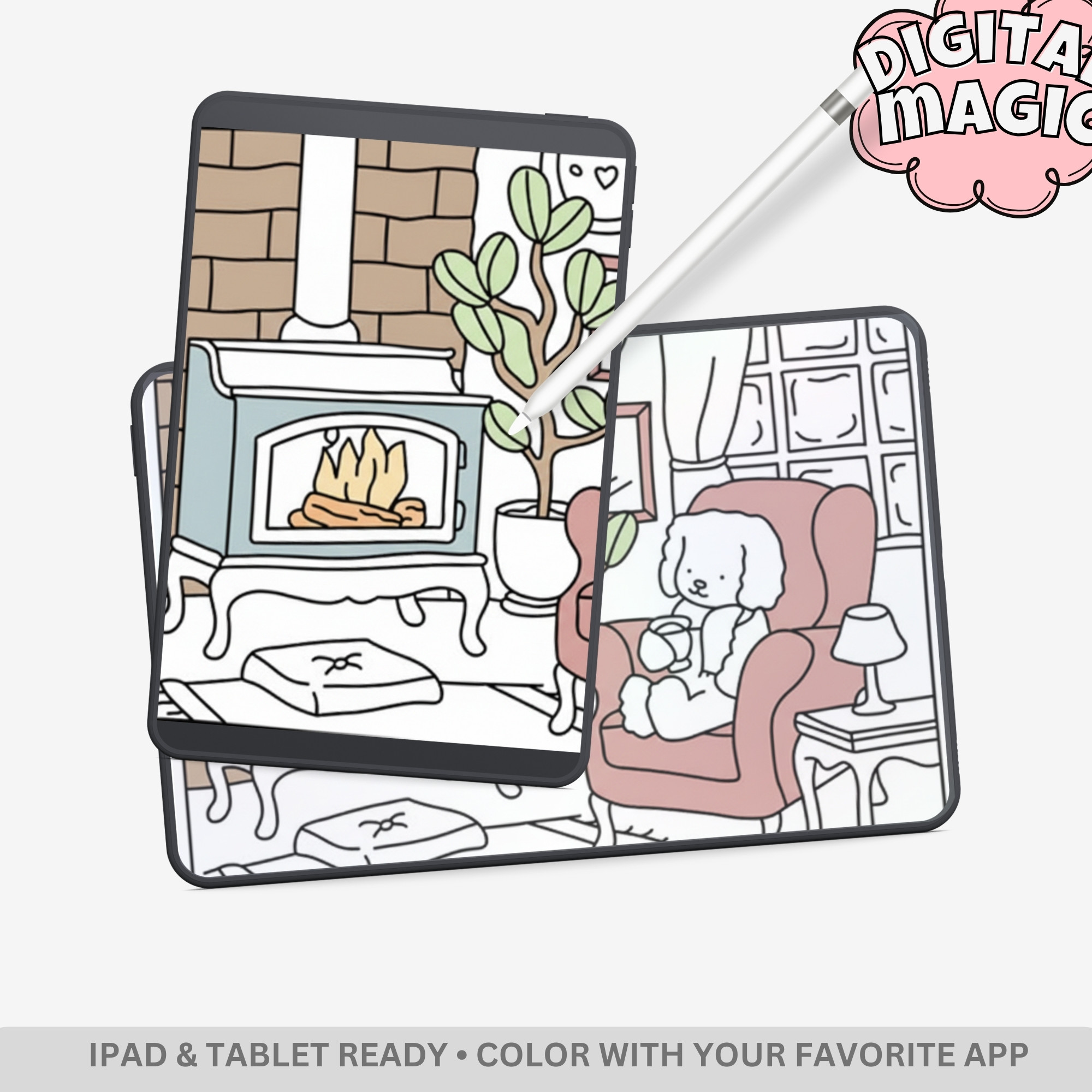 Cozy Christmas: Cozy Winter & Holiday Spirits Coloring Book – 24 Pages of Bold & Easy Kawaii Christmas Designs - Image 3