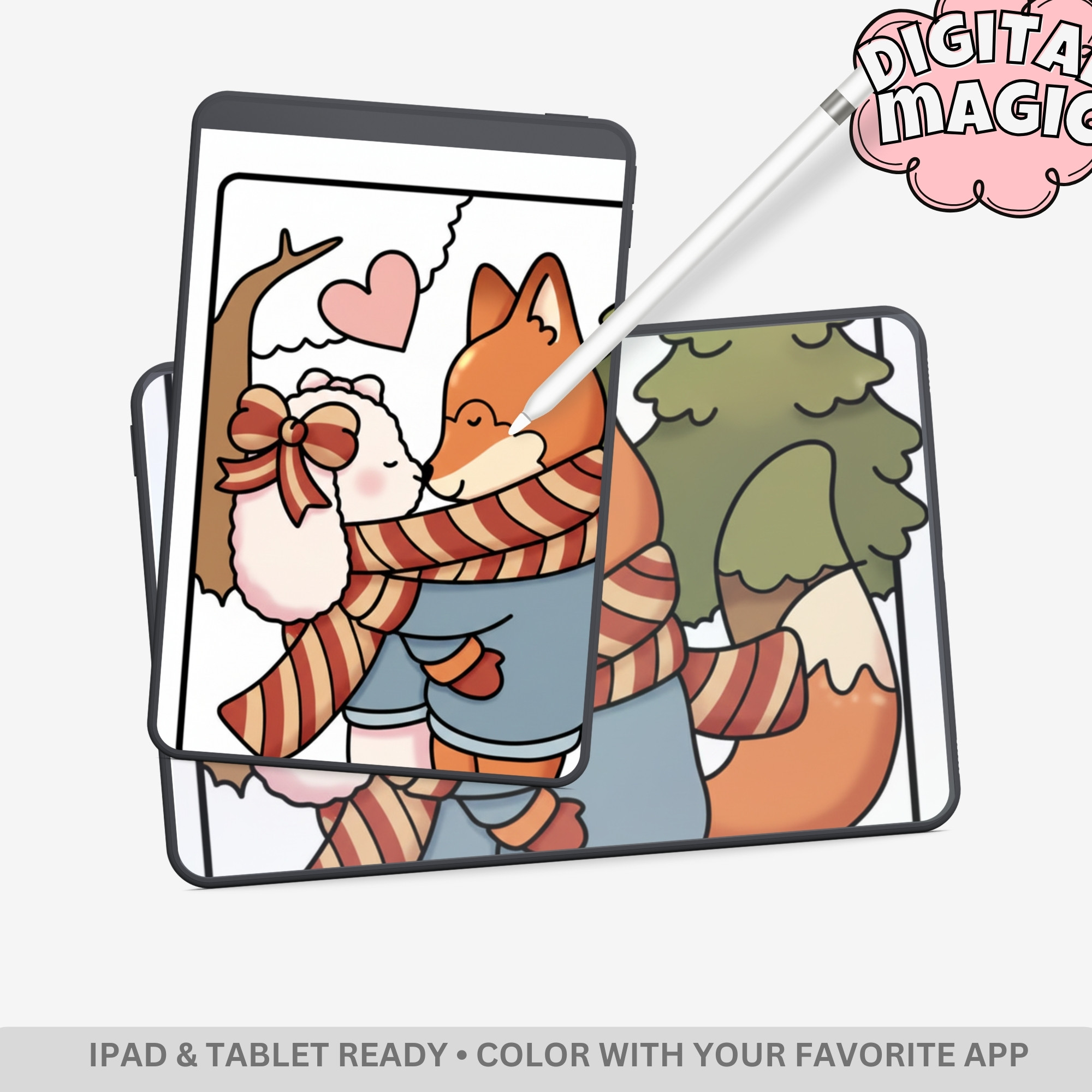 Adorable Pets & Hearts Coloring Book: Cute & Romantic Animal Couples Coloring Book – Bold & Easy Designs - Image 3