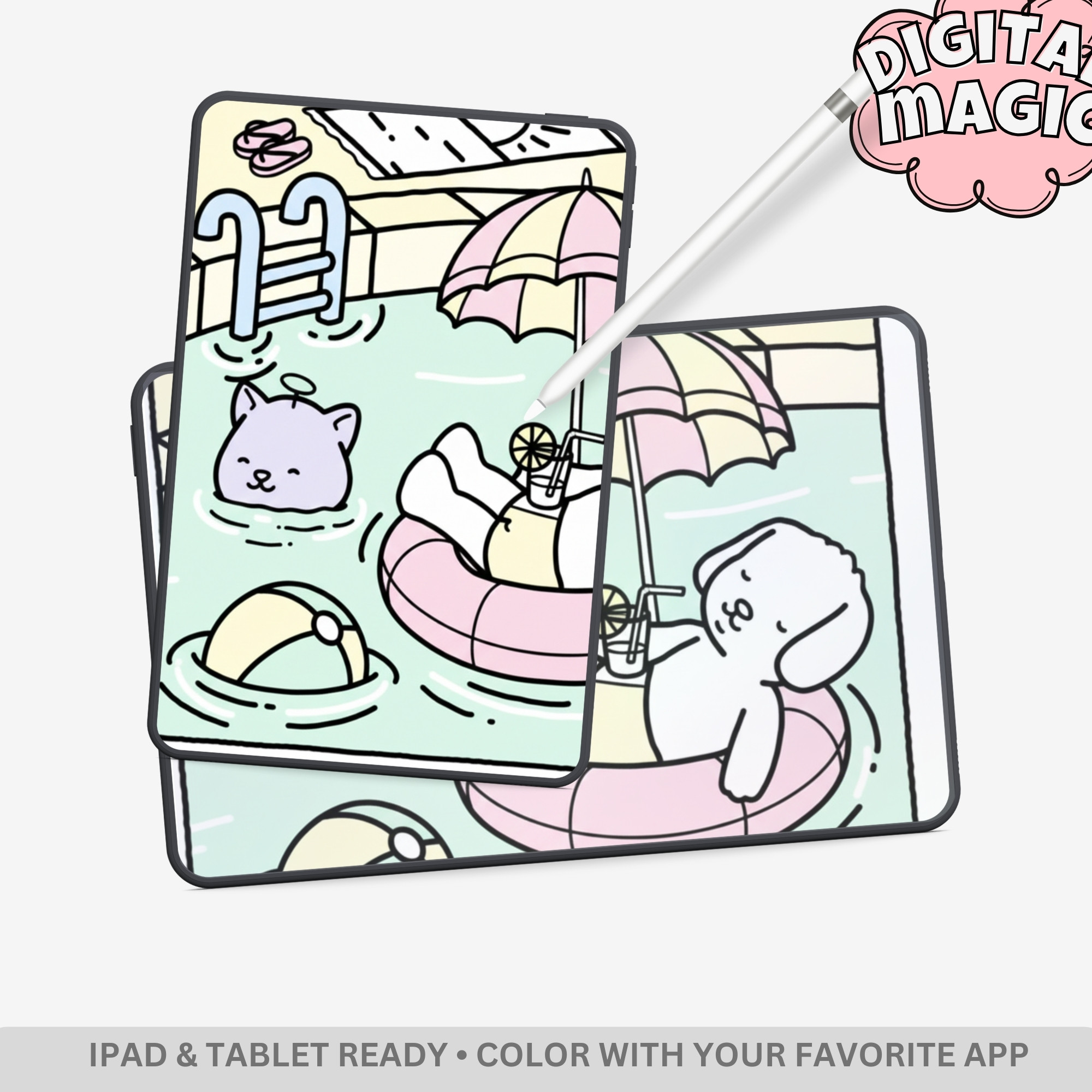 Browmies Sunny Days: Tropical Beach & Summer Fun – 16 Pages (32 Unique Mini Designs) of Bold & Easy Kawaii Vacation Art - Image 3