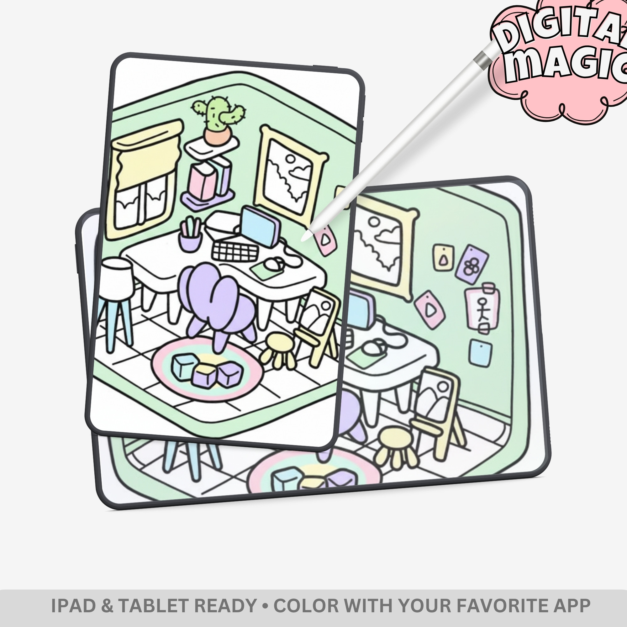 Cozy Corner: Sanctuary & Interior Retreat – 45 Pages of Jumbo Bold & Easy Kawaii Room Designs - Image 3
