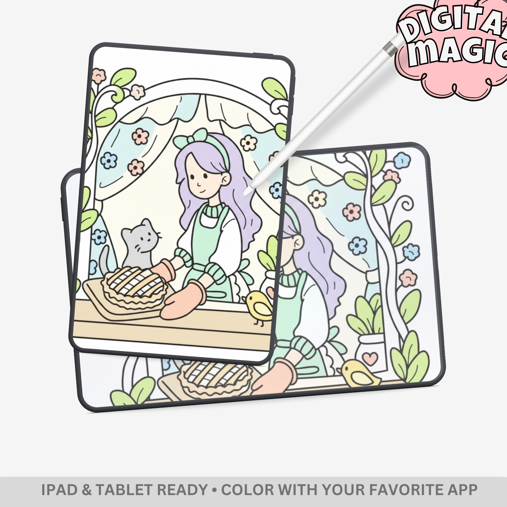 Cozy Girl Life: Sweet Moments & Daily Joy – 31 Pages of Bold & Easy Kawaii Lifestyle Art - Image 3