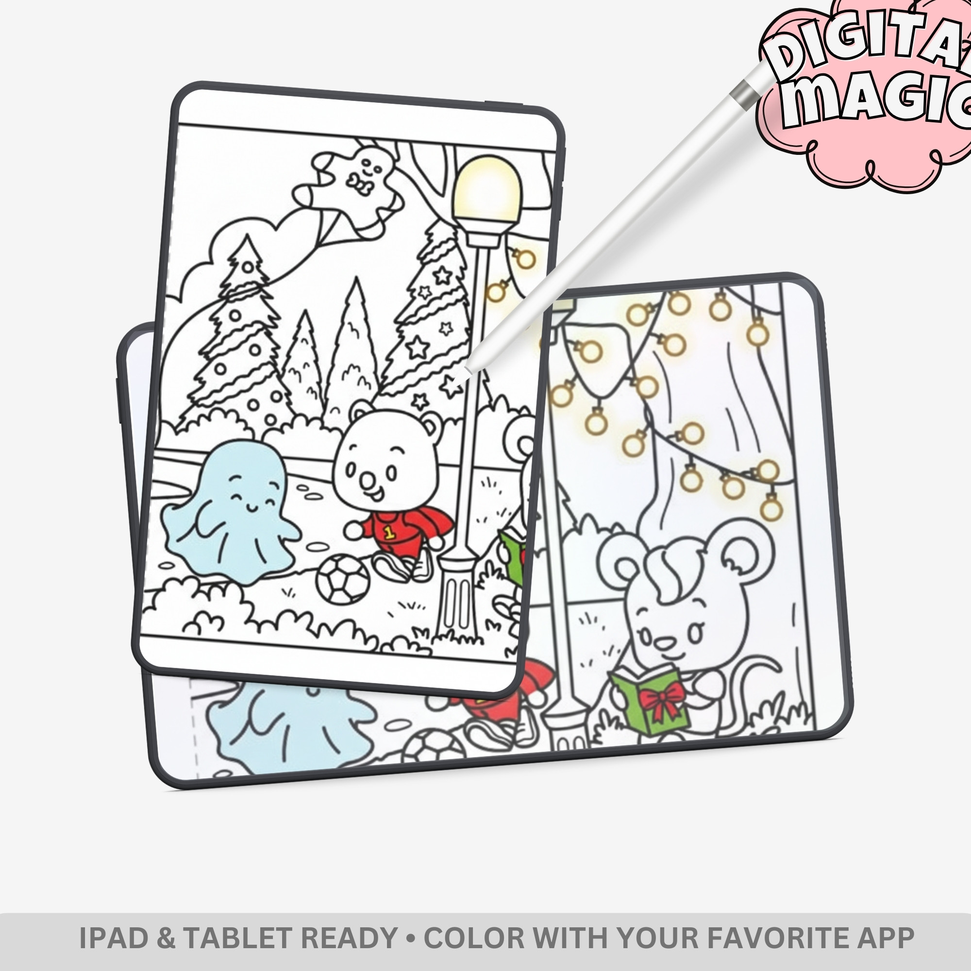 Whimsical Fable Critters: Festive Holidays Coloring Book – Bold & Easy Cozy Designs - Image 3